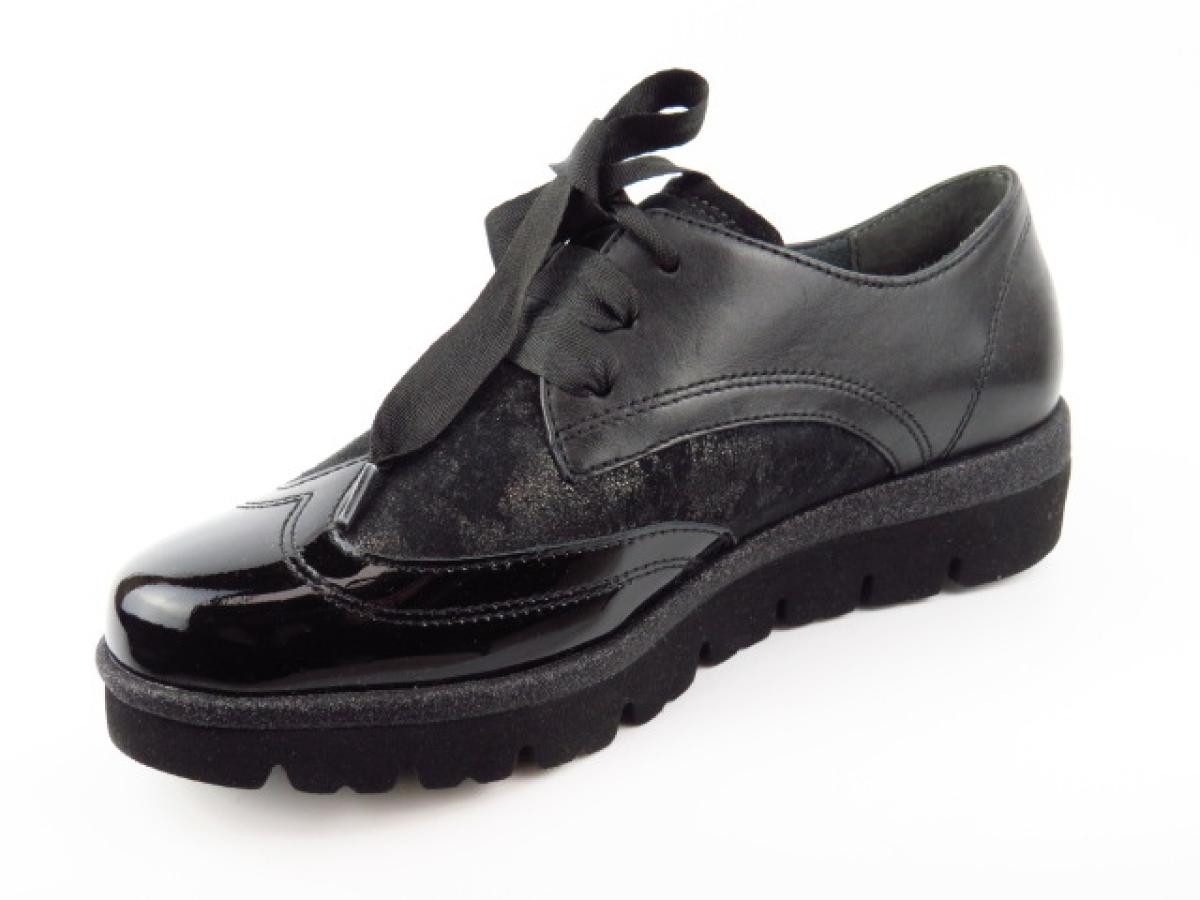 Gabor Lack/Foulard schwarz Glit Schnürschuh