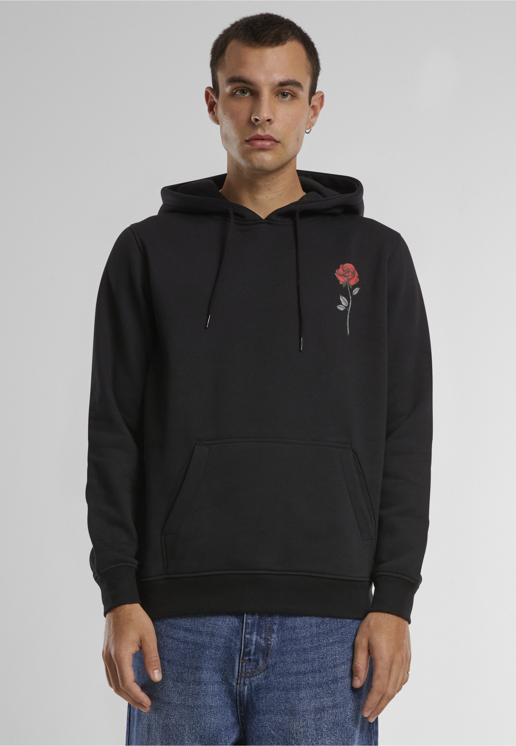 MisterTee Rundhalspullover MisterTee Herren Wild Rose Hoody (1-tlg)