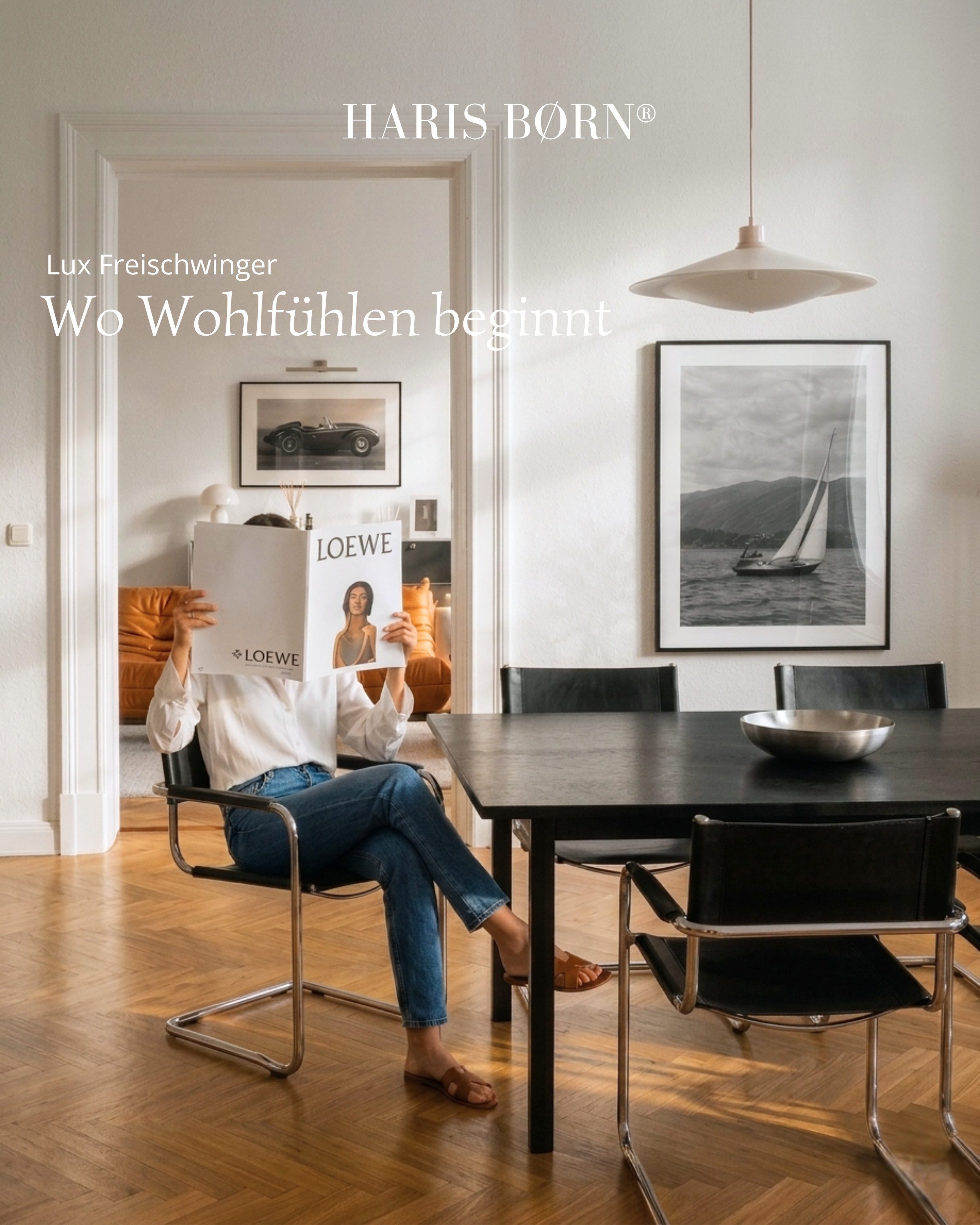 Haris Børn Freischwinger Stühle mit Armlehne (Premium Echtleder) Besucherstuhl mit Chromgestell (Set, 6 St), Schwarz - Konferenzstuhl & Freischwinger Stühle Stapelbar