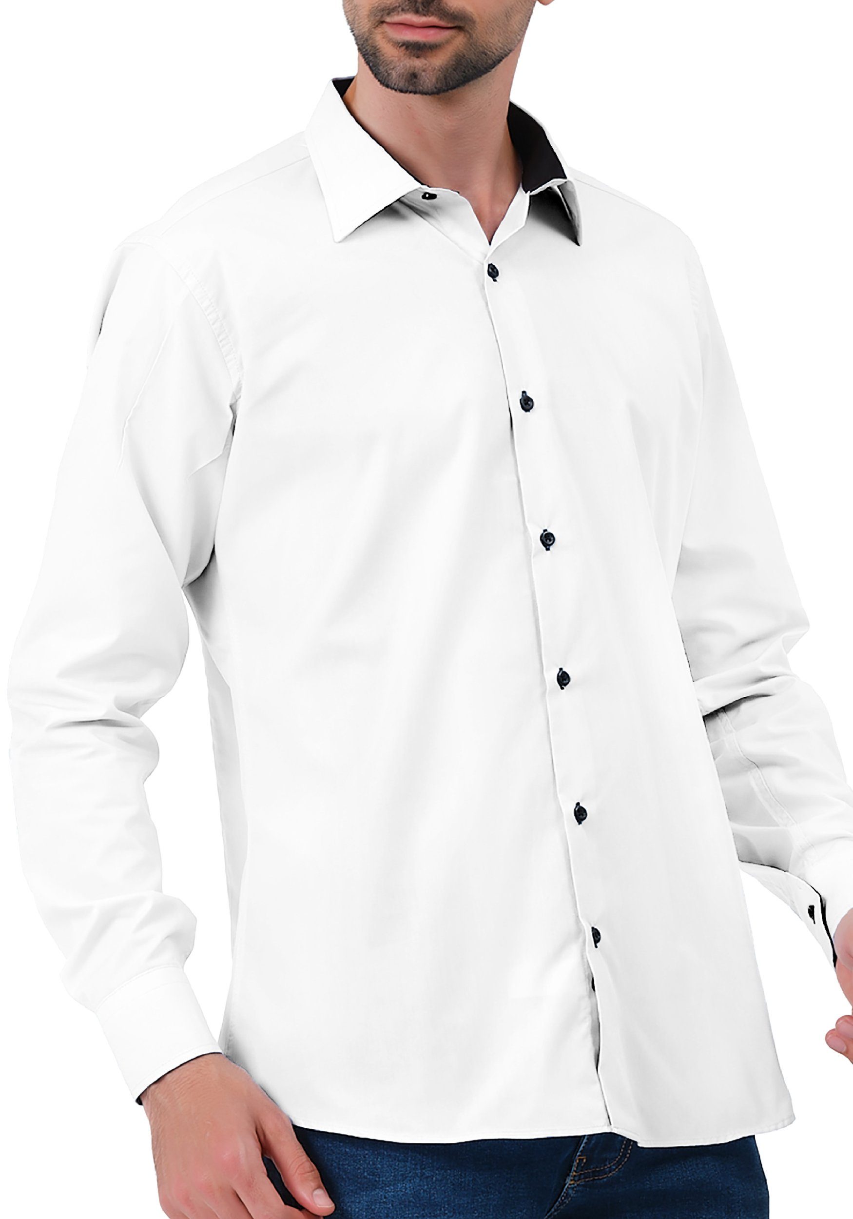 JEEL Langarmhemd Herren Hemd Langarm (1-tlg) Slim Fit günstig online kaufen