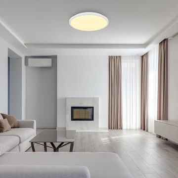 Globo Deckenleuchte Deckenleuchte Wohnzimmer LED Deckenlampe Rund Weiß 35 cm Flurlampe