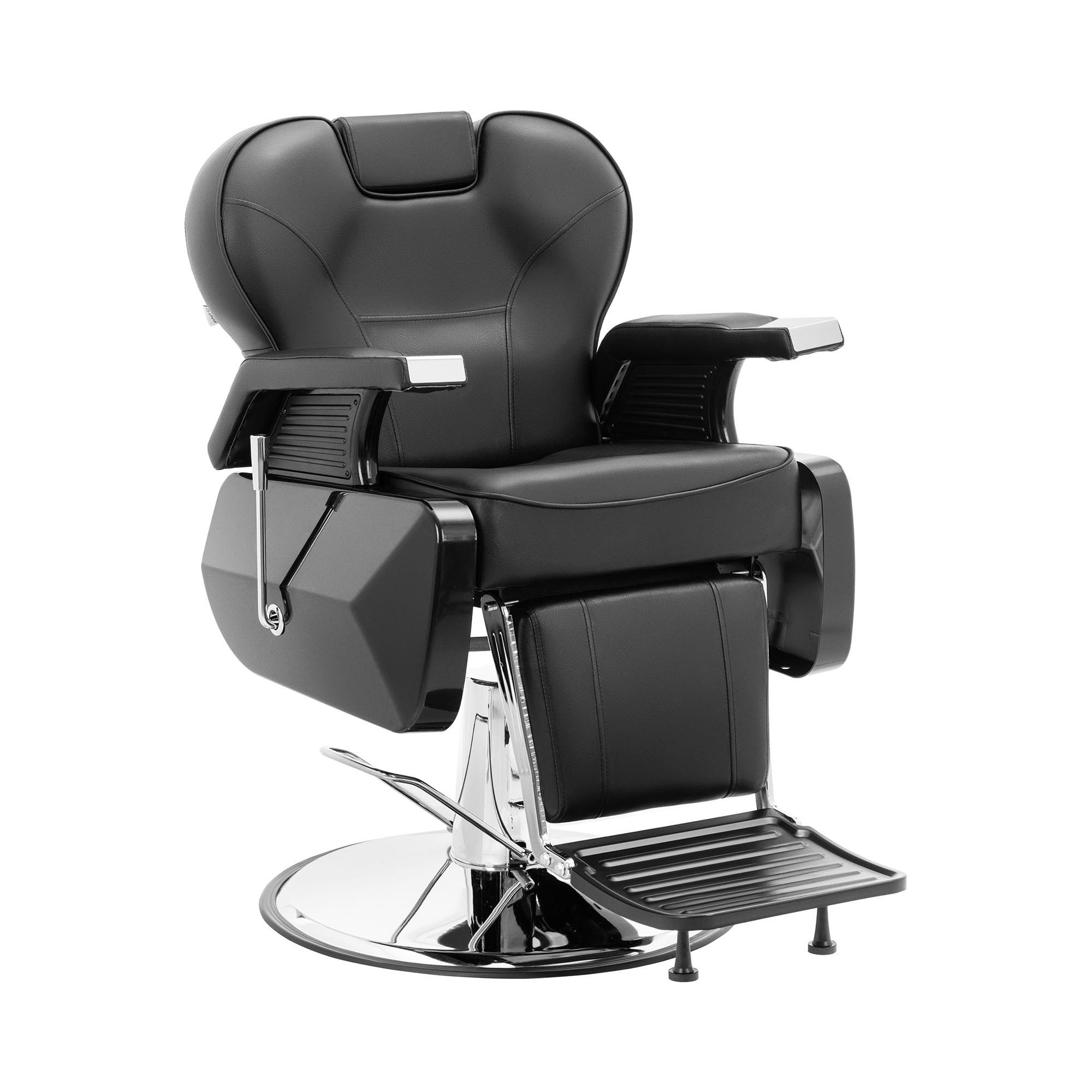 Physa Armlehnstuhl Friseurstuhl mit Fußstütze 57 - 69 cm 150 kg Barberstuhl Friseursessel, Schwarz