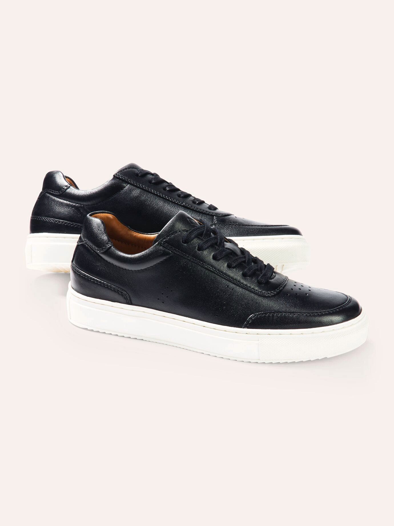 Walbusch Herren Classic-Tennis Sneaker perforiertes Leder rutschfest Sneaker