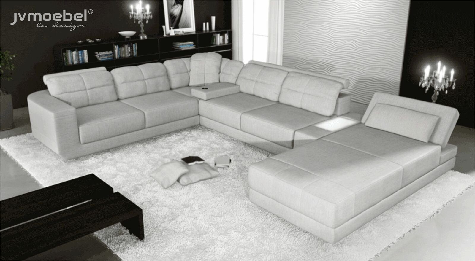 JVmoebel Ecksofa Eck Sofa Couch Polster Ecke Leder Sofa Couch, Made in Europe Grau