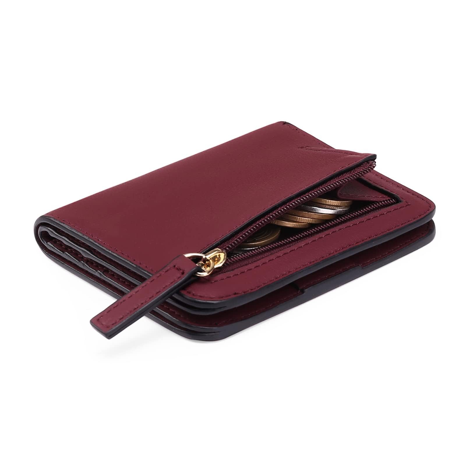 FOUORTUNATE-BEE Mini Geldbörse Damen Geldbörse RFID Mini Portemonnaie Klein Reißverschluss Wallet, Kompaktes Kartenetui für Reisen Alltag Geschenk Damen Geldbörse