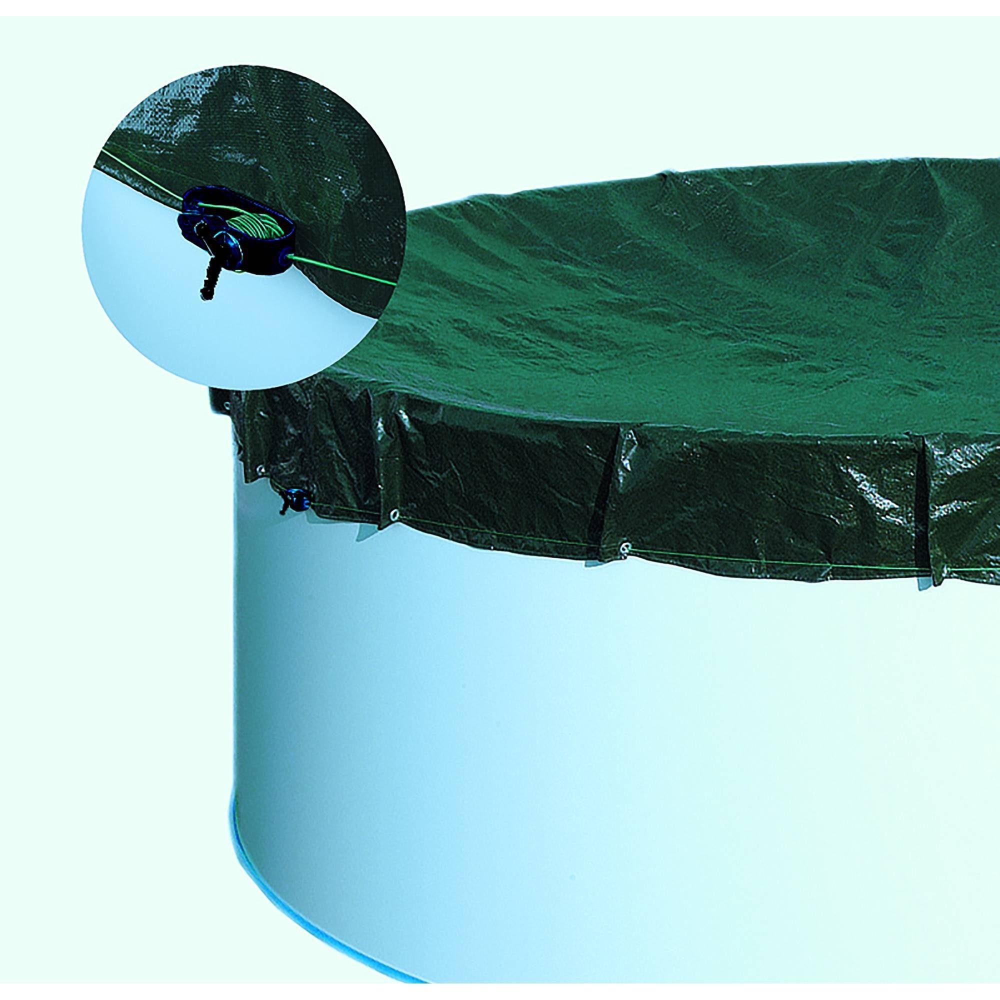 SUMMER FUN Pool-Abdeckplane Abdeckplane für 500x300cm Acht-/Oval Pools und Sch (Komplett-Set), Spannseil