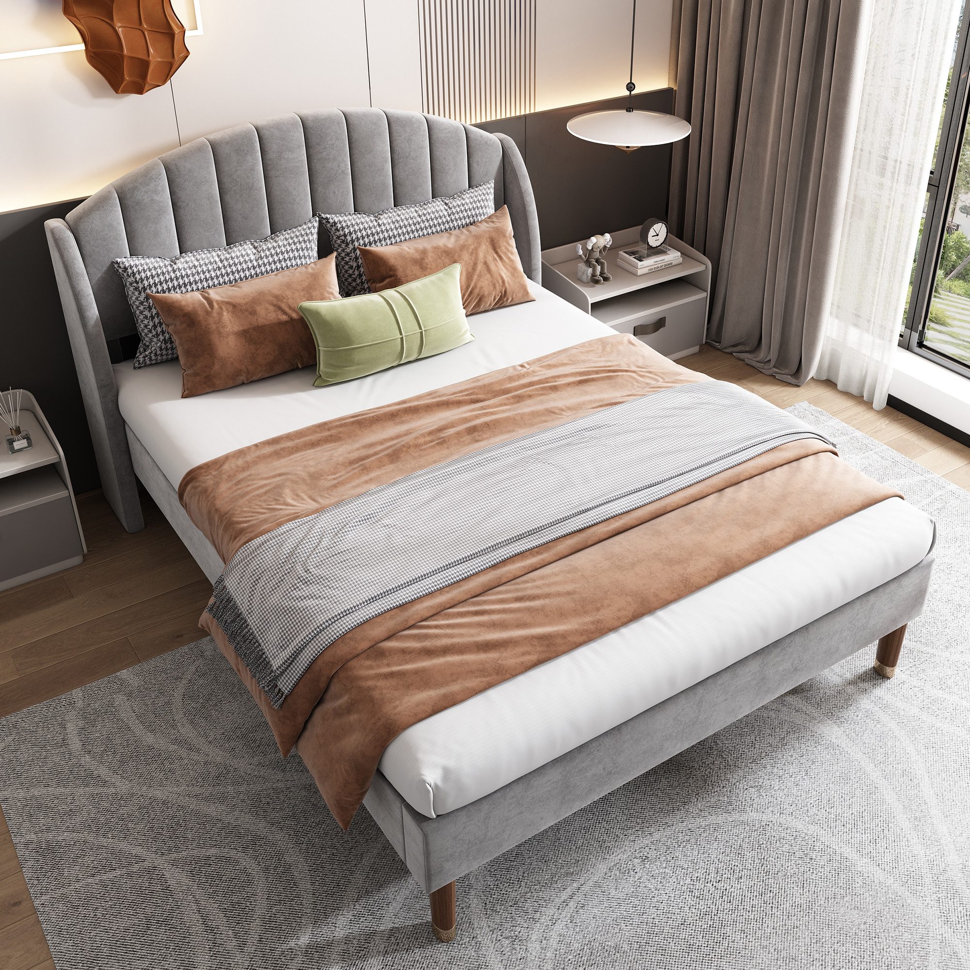 STILVORA Polsterbett 160×200 Bettgestell Jugendbett mit Lattenrost und Kopf günstig online kaufen