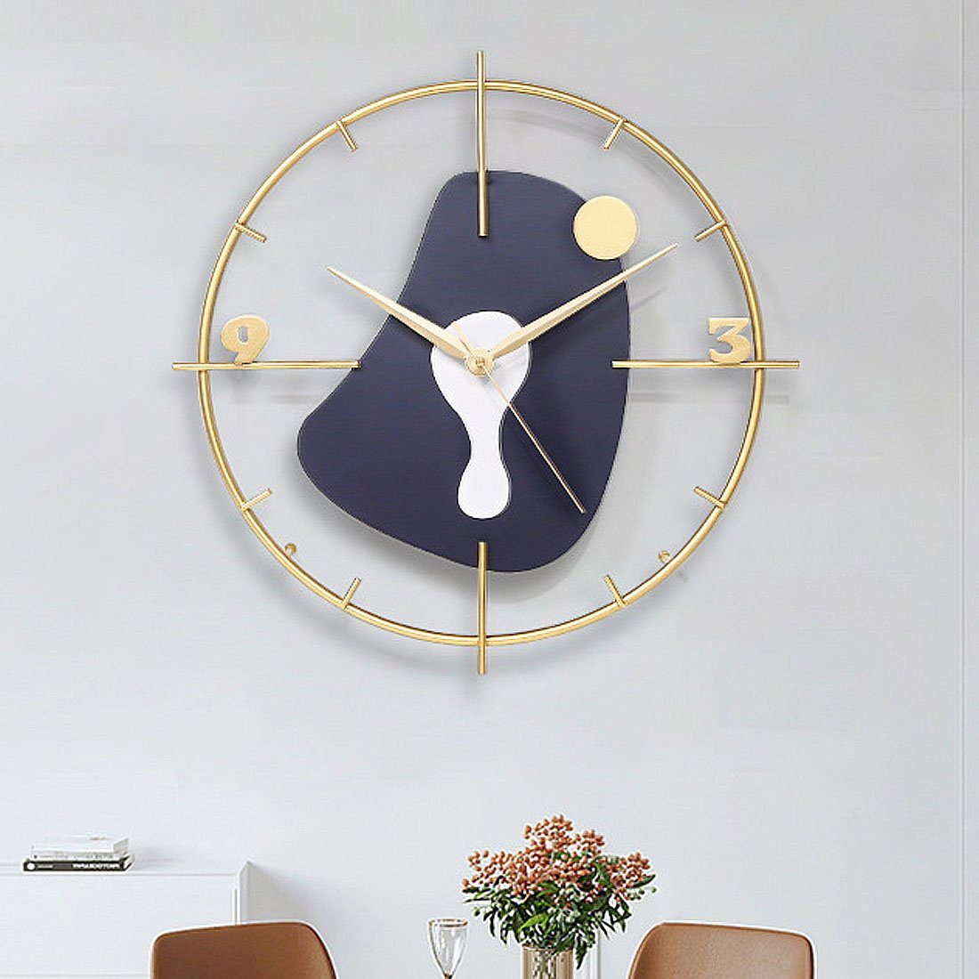 Wanduhr Uhr,dekorative Wanduhr, stilvolle einfache DÖRÖY 46cm Wanduhr stille Moderne