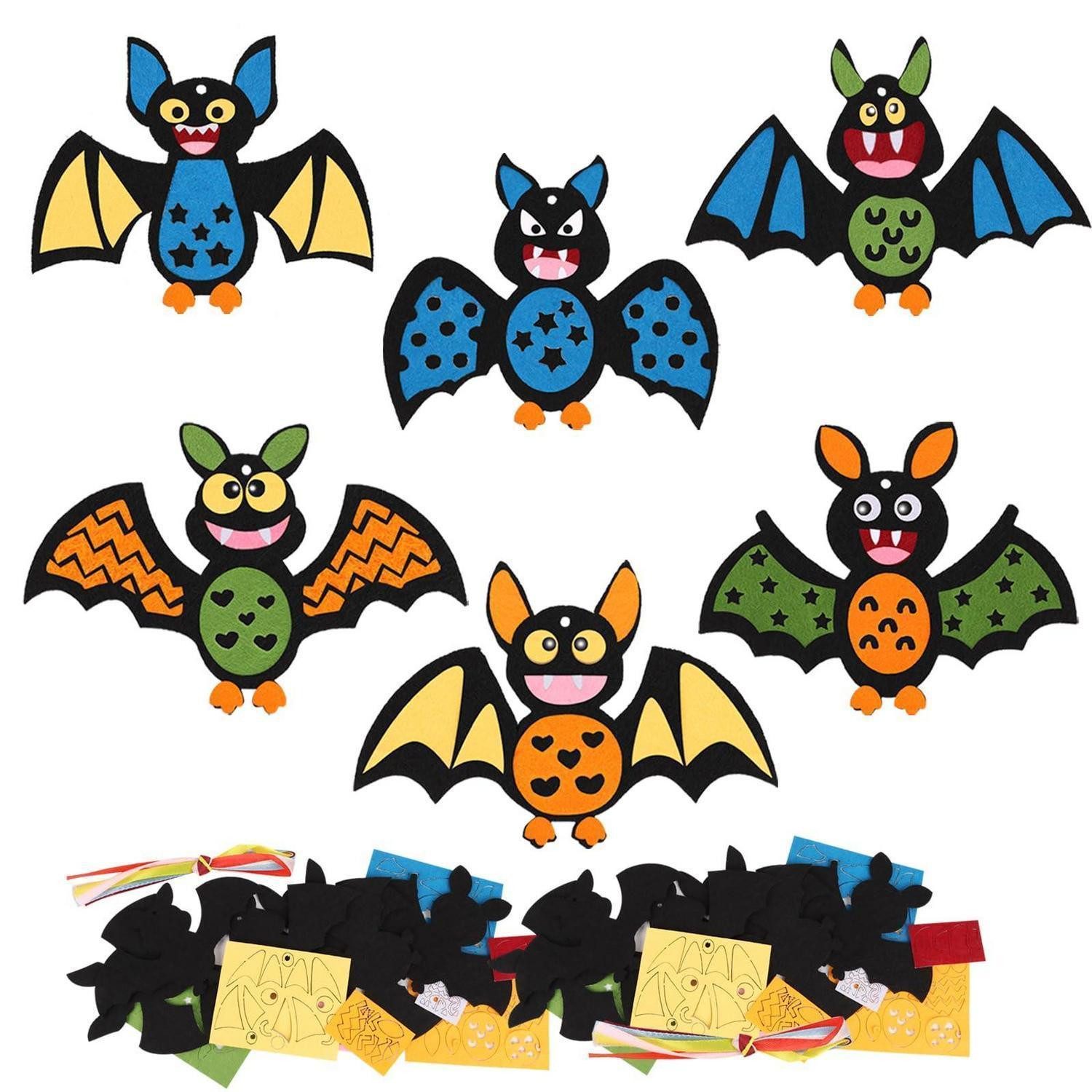 LuxusKollektion Kreativset Bastelset Fledermäuse 12 Stück Kinder Halloween Deko