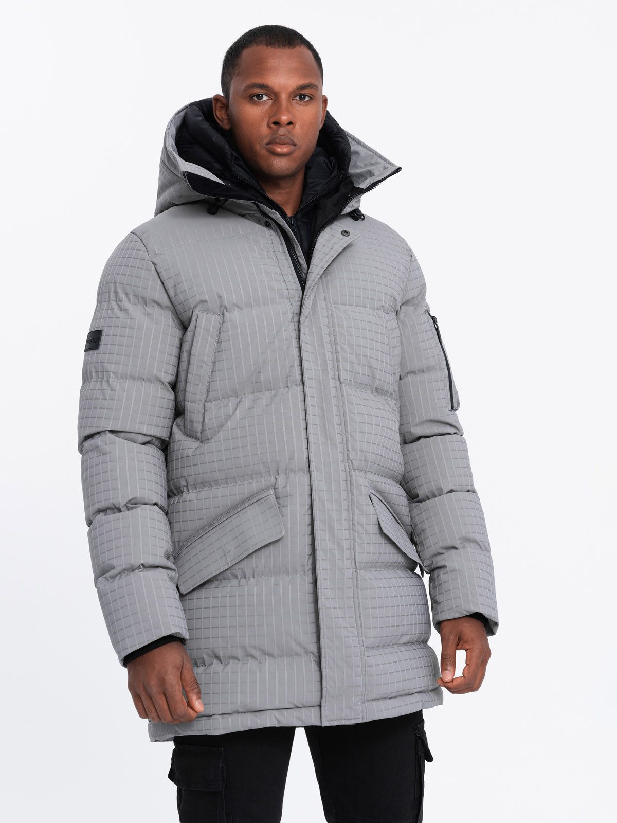 OMBRE Winterjacke Lange Outdoo Jacke für Herren