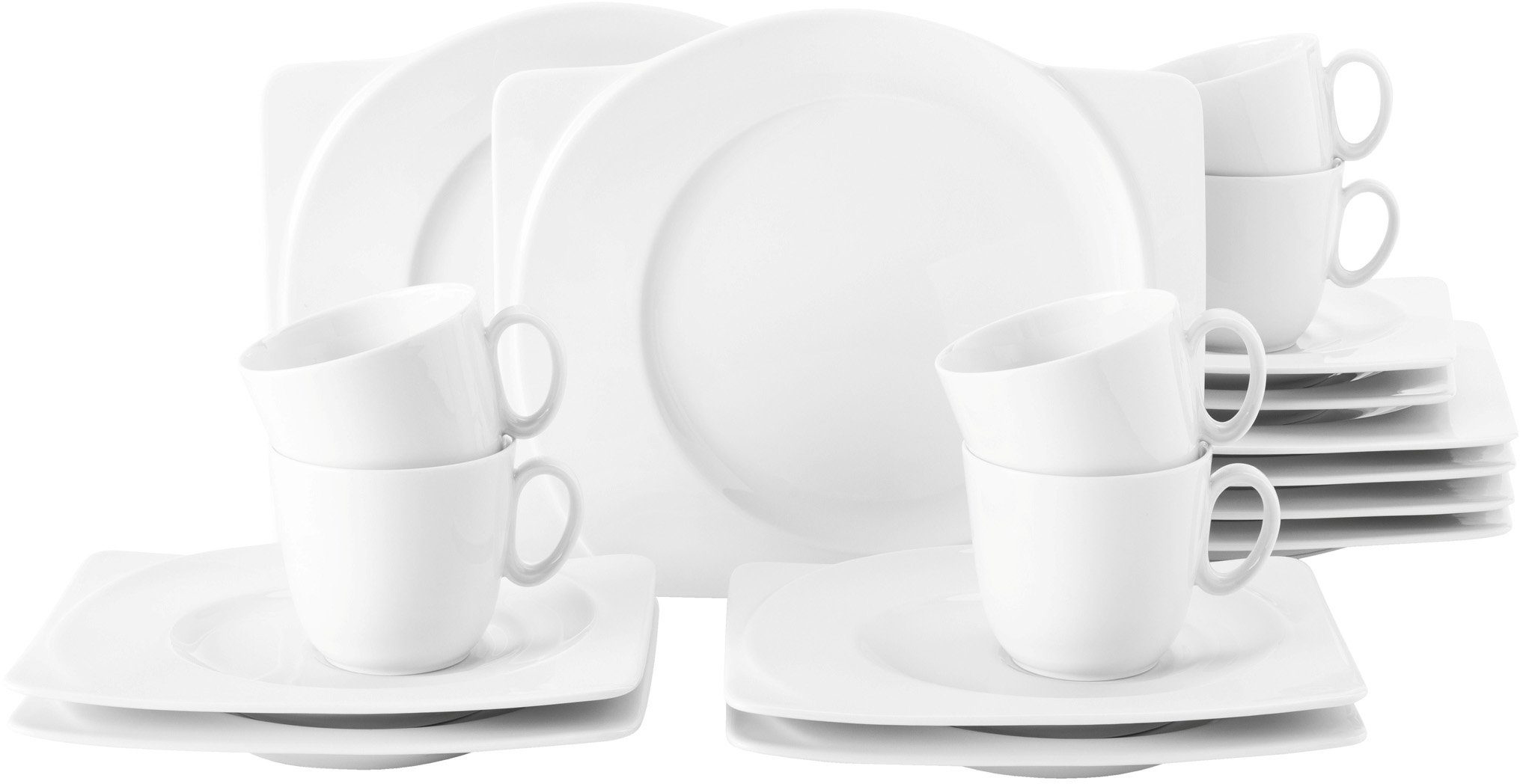 Seltmann Weiden Kaffeeservice Geschirr-Set, Service Paso (18-tlg), 6 Personen, Porzellan, Made in Germany, 18 Teile, für 6 Personen