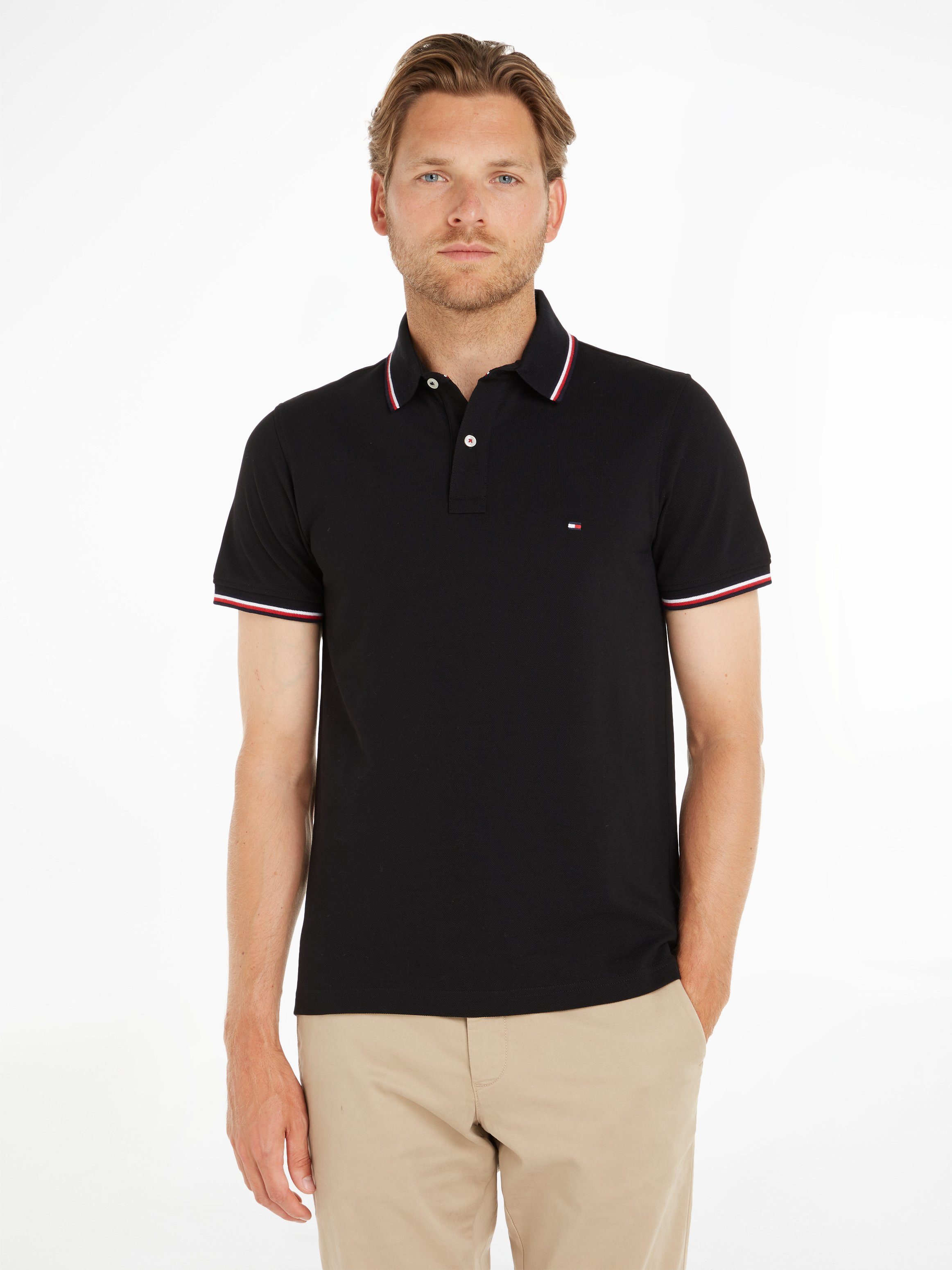 Tommy Hilfiger Poloshirt TOMMY TIPPED SLIM POLO black