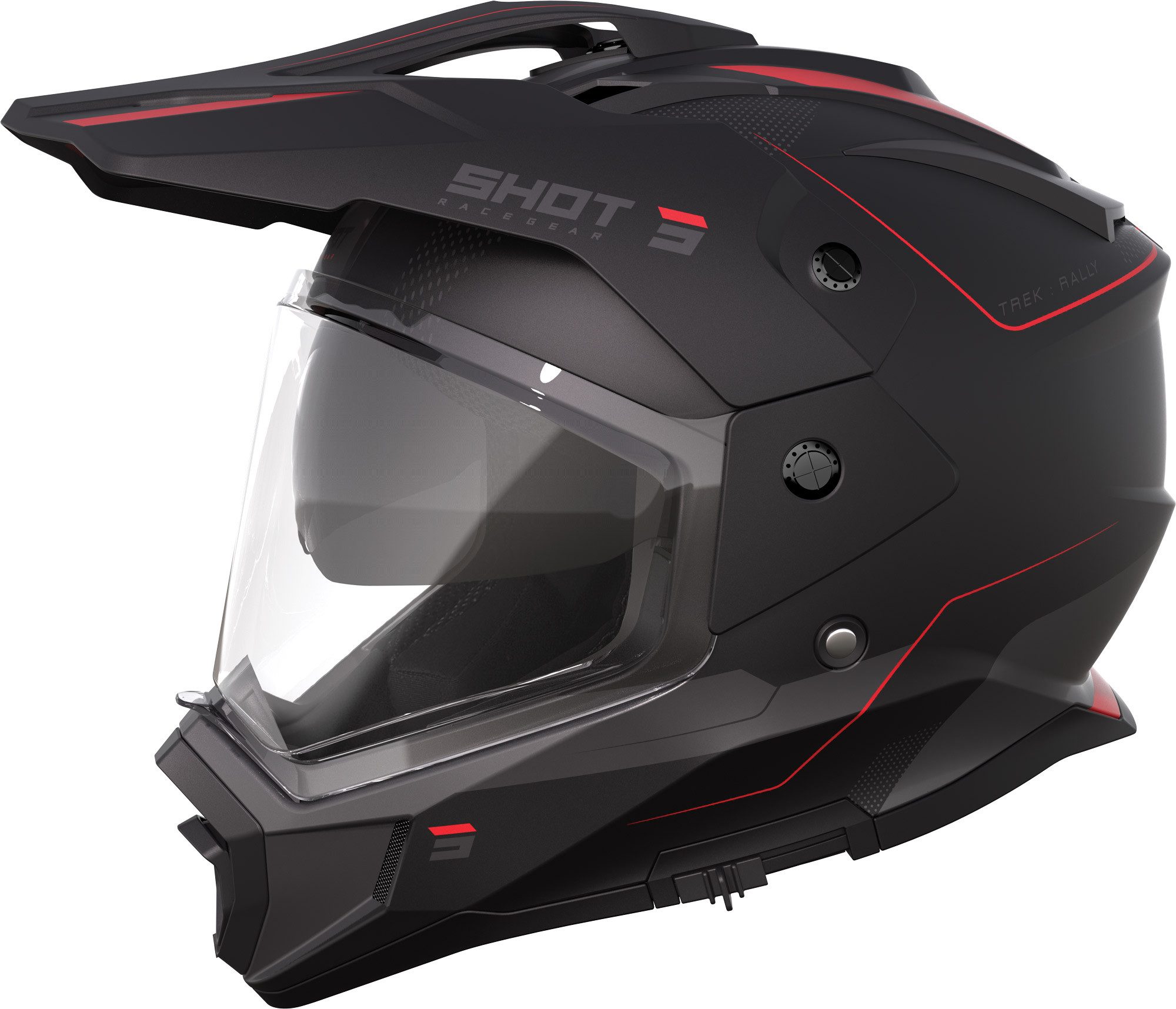 Shot Motocrosshelm Trek Max Vision Rally Enduro Helm, Integriertes Sonnenvisier