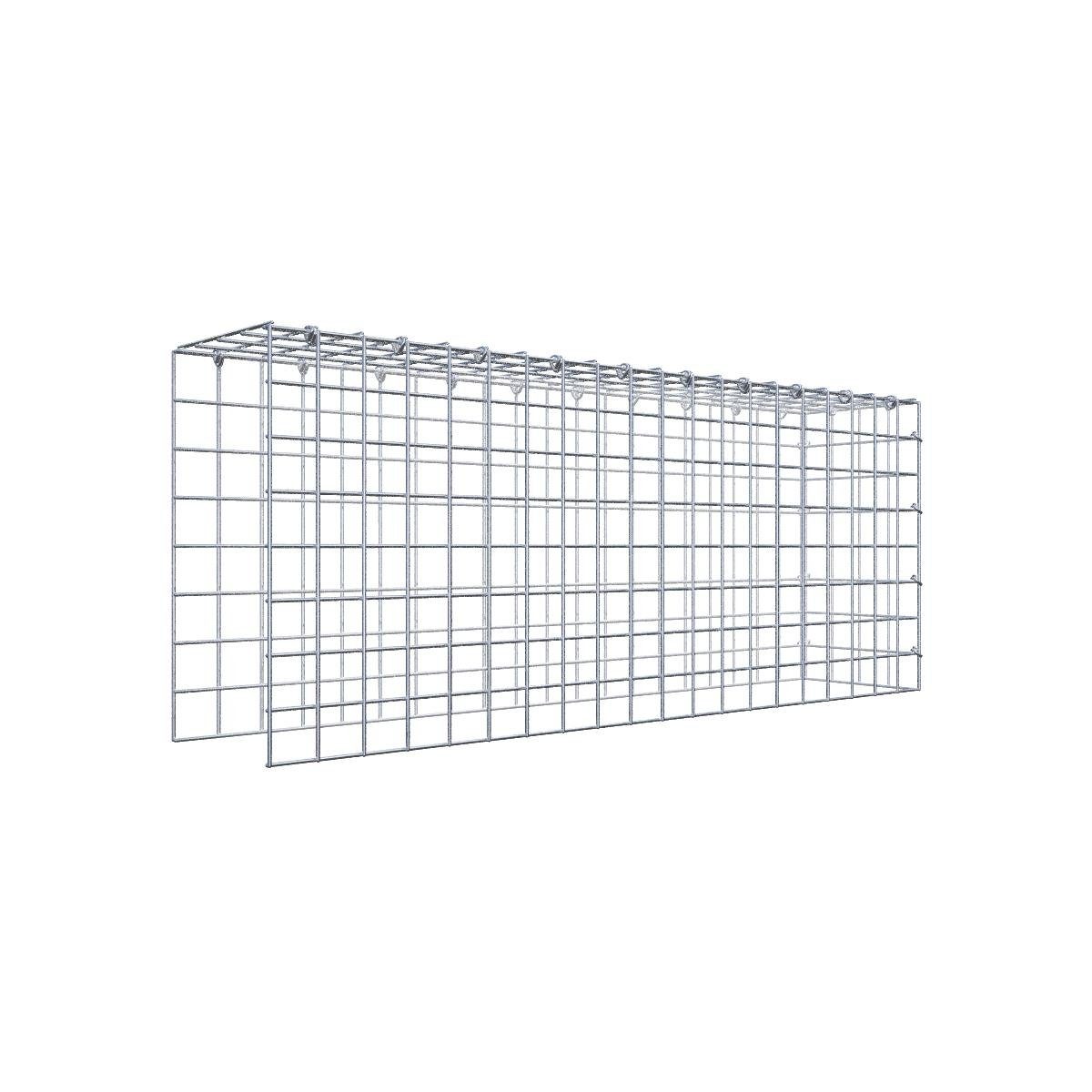 Gabiona Gabionenzaun Anbaugabione Typ 4 100 cm x 40 cm x 20 cm (L x H x T), Maschenweite 5, (Anbaugabione Typ 4 100 cm x 40 cm x 20 cm (L x H x T), Maschenweite 5 cm x 5 cm, C-Ring, 4 mm)