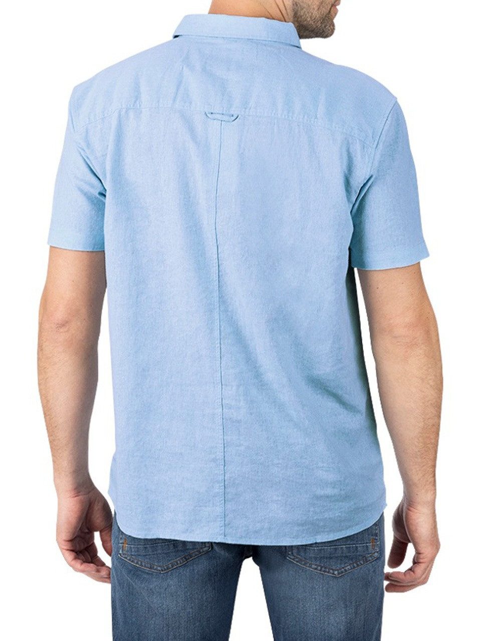 riverso Kurzarmhemd riverso Herren Kurzarm Leinen Hemd RIVCarlo Regular Fit (1-tlg)