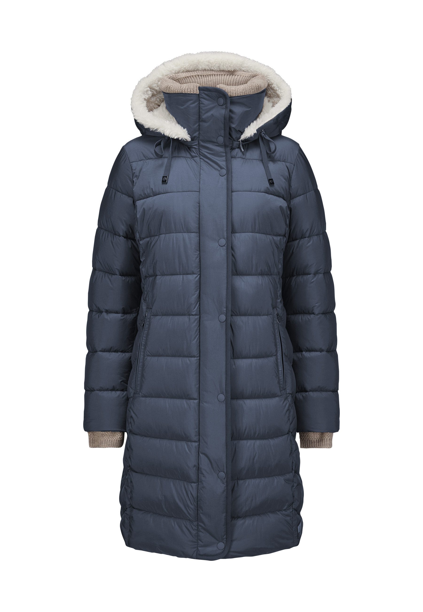 Milestone Steppmantel MSAdara Damen Steppjacke Lang Mantel gesteppt schlanke Passform