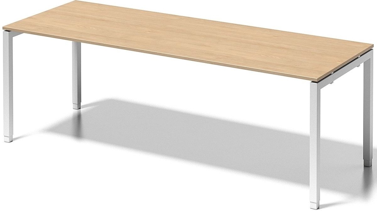 Bisley Schreibtisch Schreibtisch Cito BxTxH 220x80x65-85cm ahorn Gestell verkehrsweiß