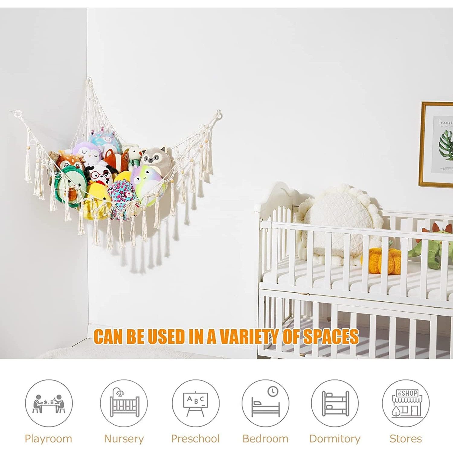 NUODWELL Spielzeugtruhe Aufbewahrung Netz Hängend Spielzeug Organizer Stoff günstig online kaufen