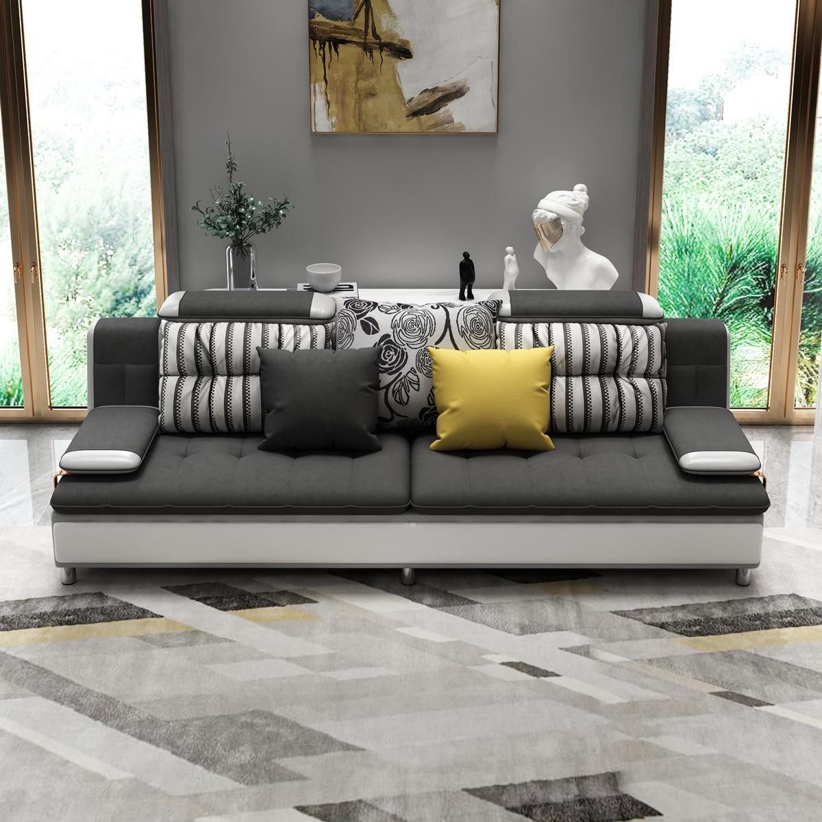 Xlmoebel Polstergarnitur Modernes Sofaset mit strapazierfähigem Stoffbezug in stilvollem Design, (Sofaset, 3-tlg., Sofagarnitur 3+2+1), Hergestellt in Europa