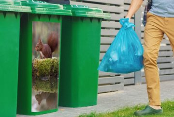 MuchoWow Wandsticker Waldtiere - Wasser - Moos (1 St), Mülleimer-aufkleber, Mülltonne, Sticker, Container, Abfalbehälter
