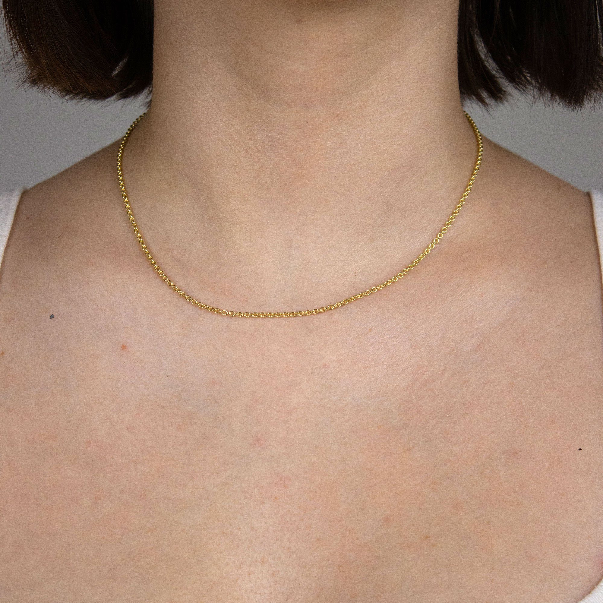 HOPLO Goldkette Goldkette Ankerkette rund Länge 36cm - Breite 2,0mm - 333-8 günstig online kaufen