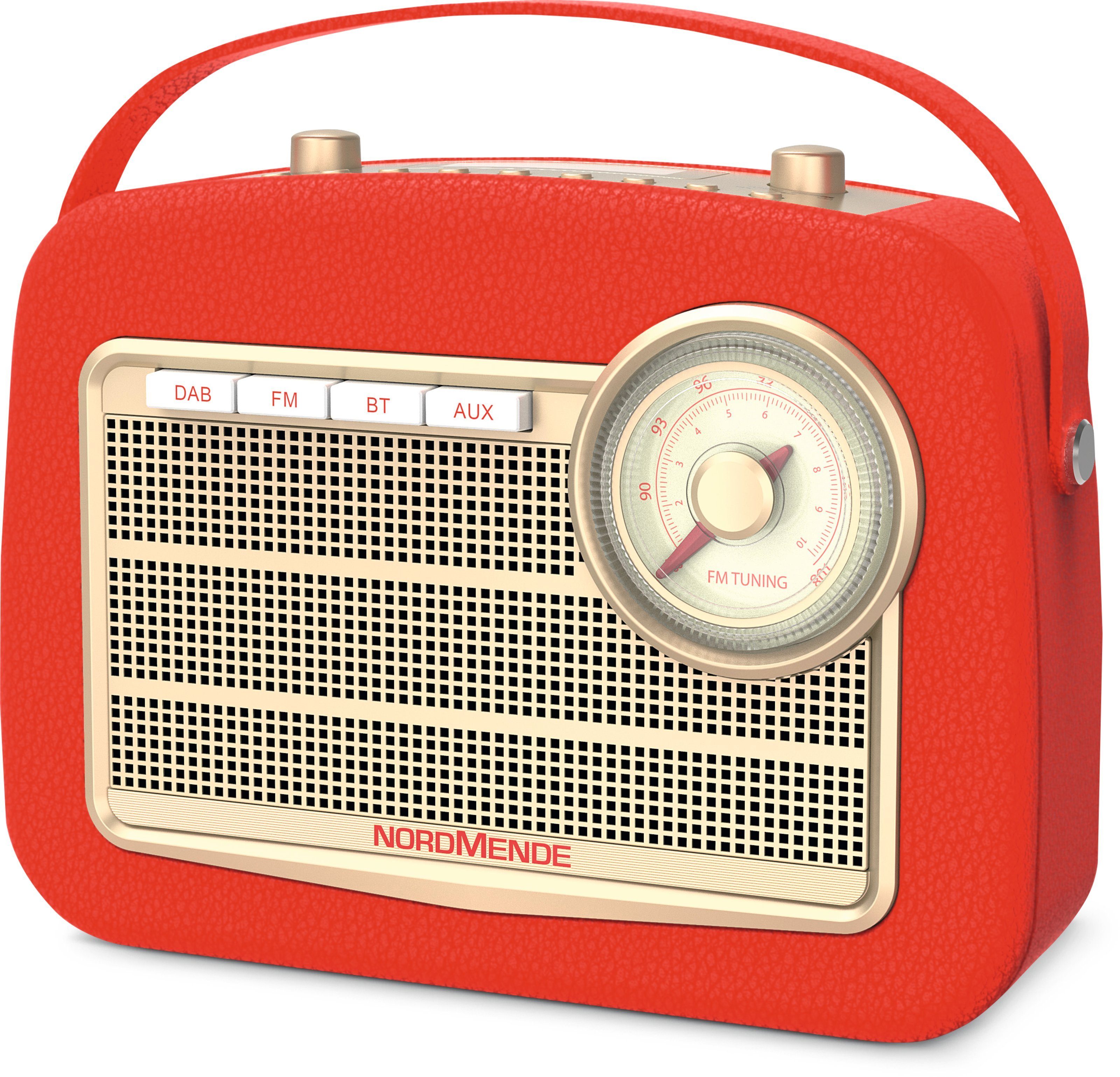 Transita Frequenzregler) Digitalradio (Digitalradio UKW 130 Retro-Radio, Nordmende Rot (DAB) W, UKW, 5,00 (DAB),