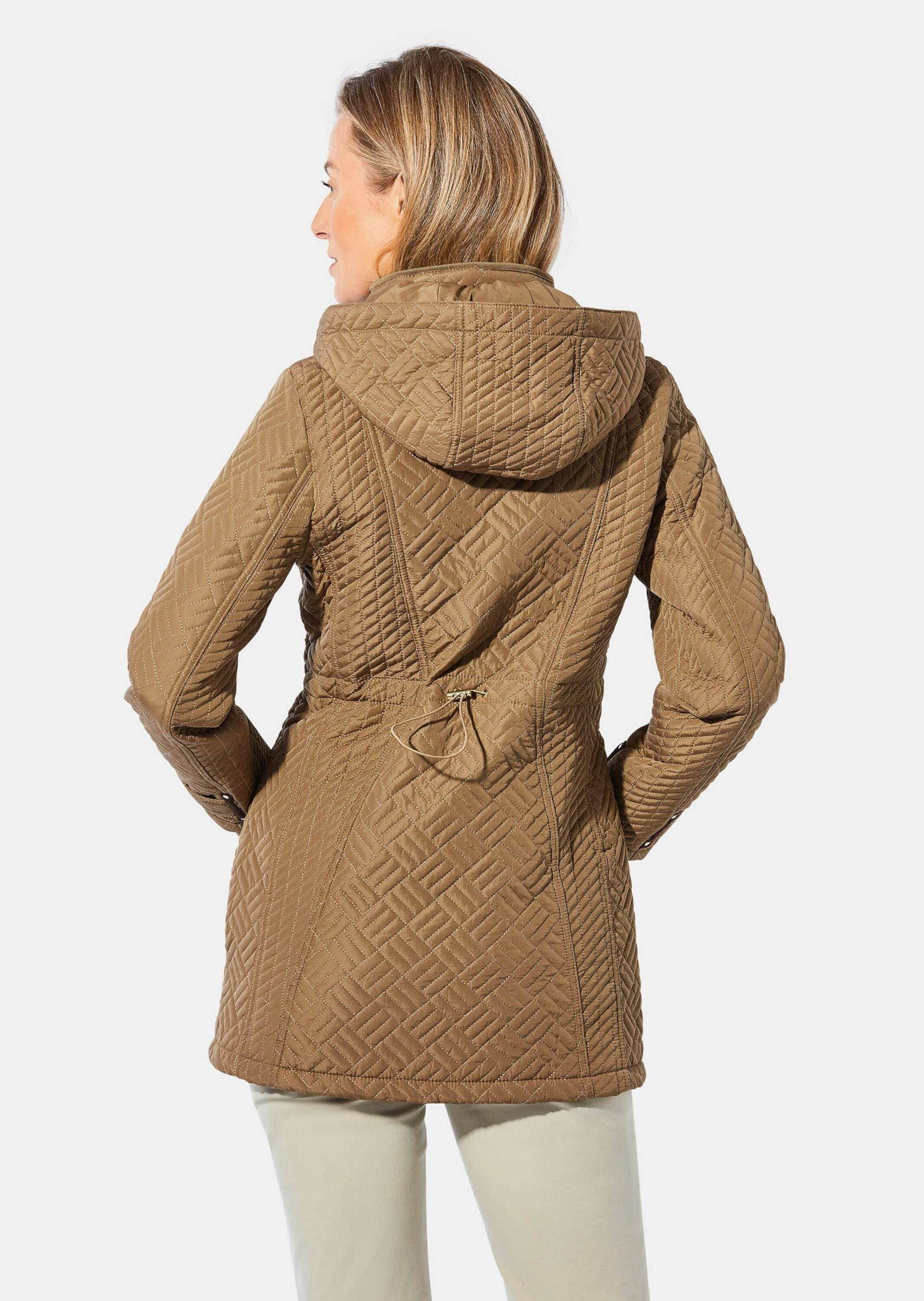 Weatherproof since 1948 Steppjacke Wintermantel mit Kapuze Kapuzenjacke mit Stehkragen, Reißverschluss, Taschen und Langarm