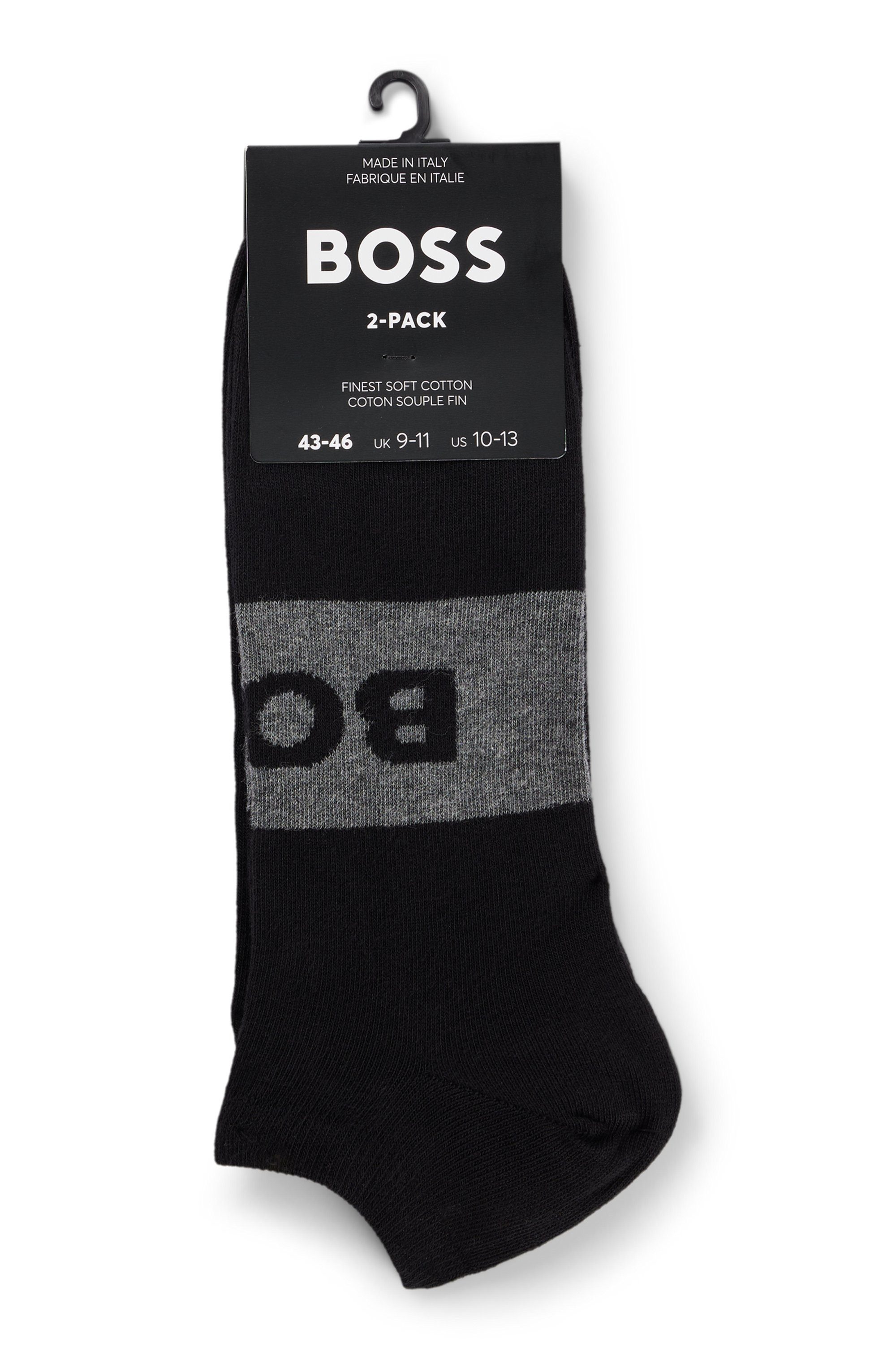 BOSS Businesssocken 2P AS Logo CC (Packung, 2-Paar, 2er Pack) mit großem, eingestricktem BOSS Logo-Schriftzug
