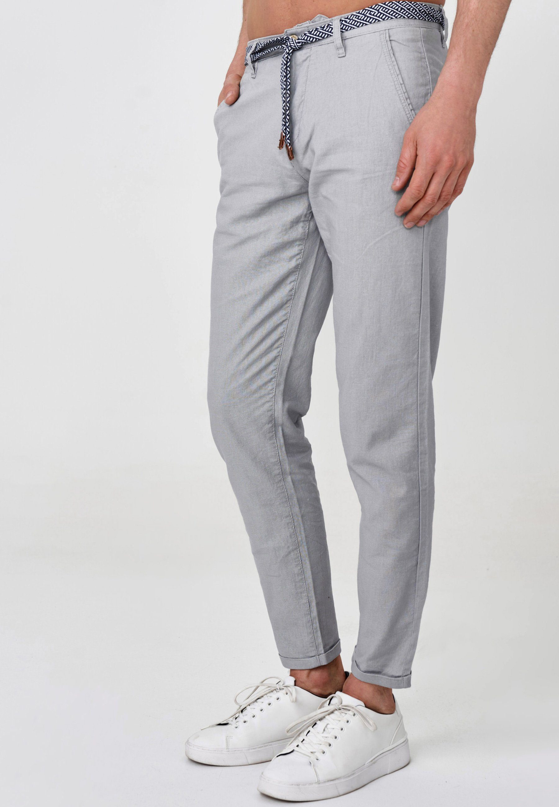 Indicode Leinenhose Bryne Lt Grey