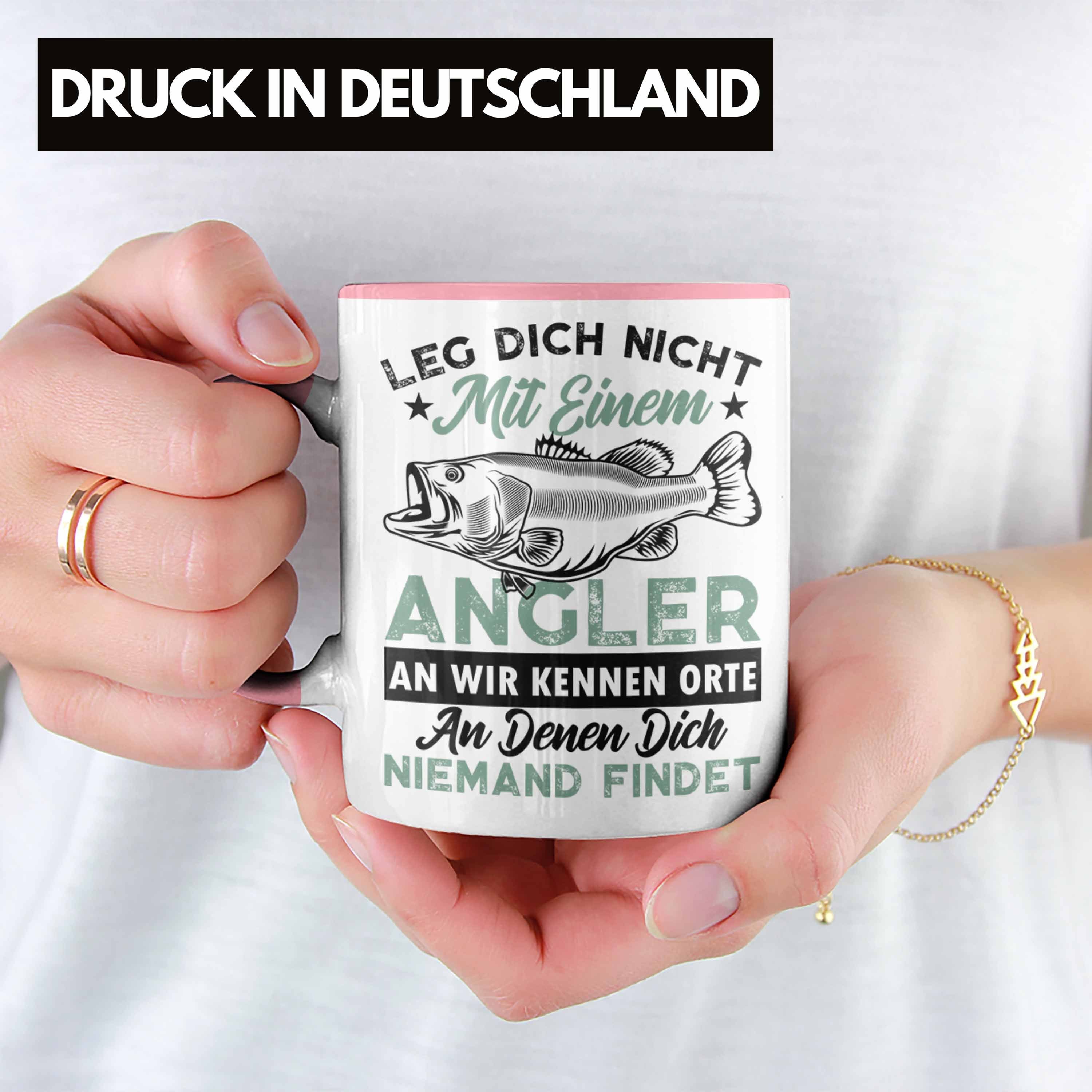 Rosa Angler - An Lustiger Leg Tasse Einem Tasse zum Trendation Geschenkidee Trendation Dich Nicht Fischen Fischer Mit Angeln Spruch