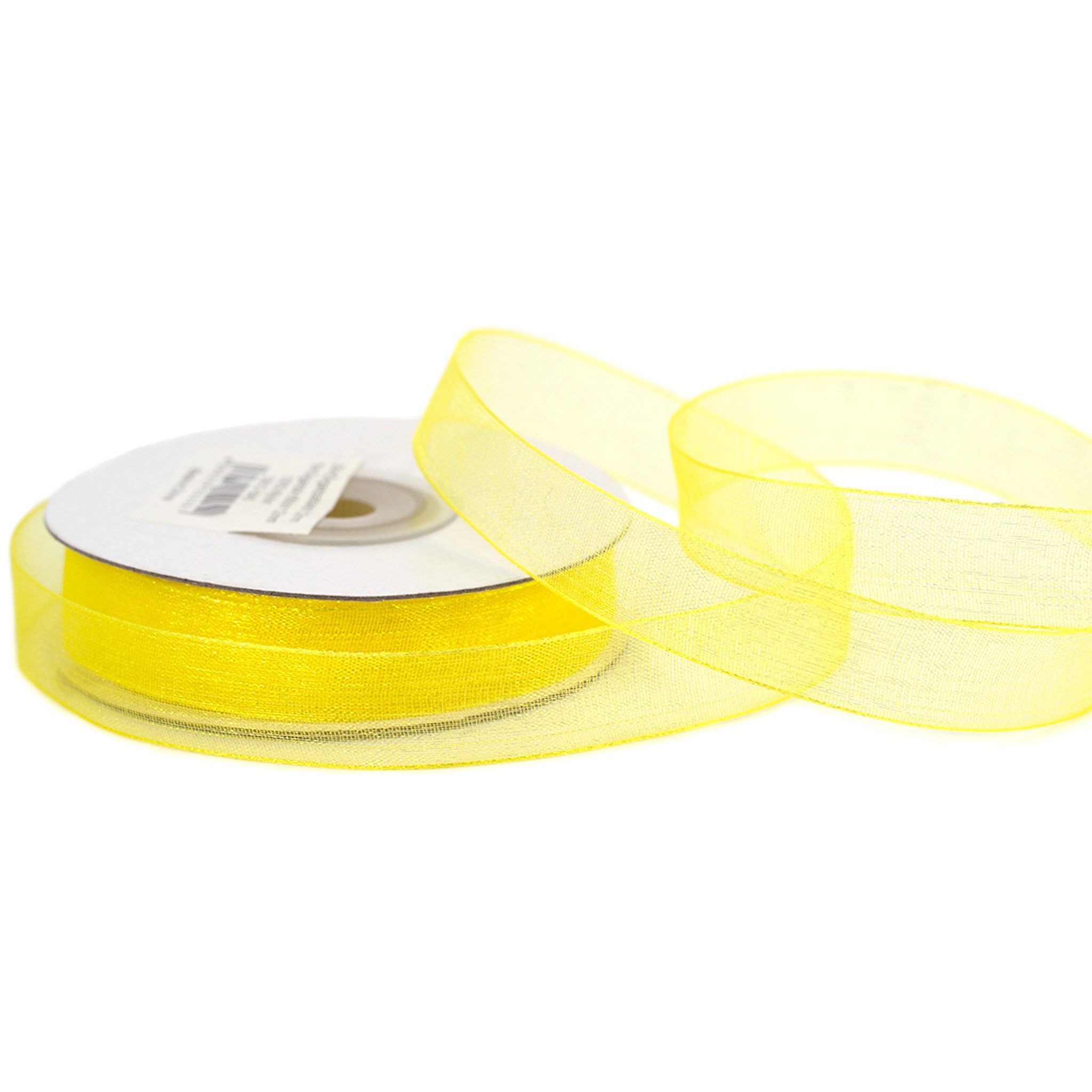 Creativery Organzaband, Organzaband 12mm x 25m Rolle Gelb