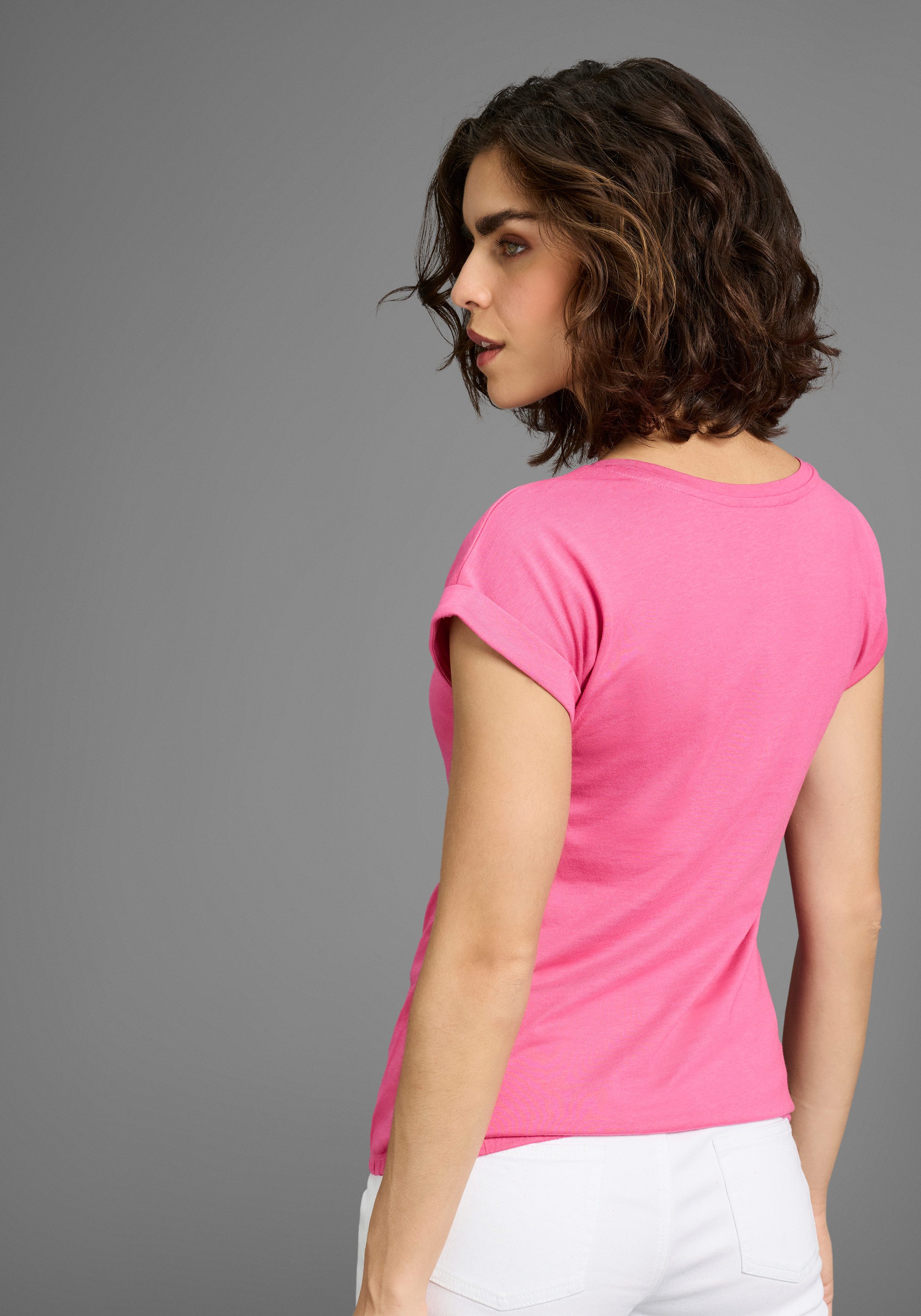 Flashlights T-Shirt Kurzarm, Saum mit Gummibund, Rundhalsausschnitt