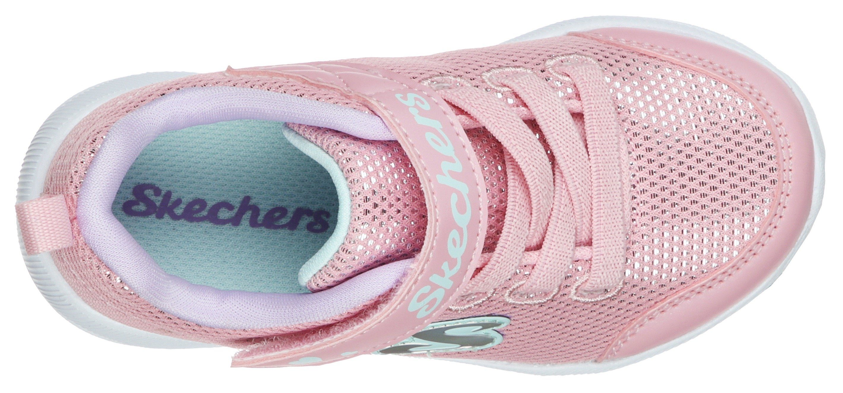 Skechers rosa-glitzer Sneaker zum 2.0 Kids SKECH-STEPZ Schlupfen Slip-On
