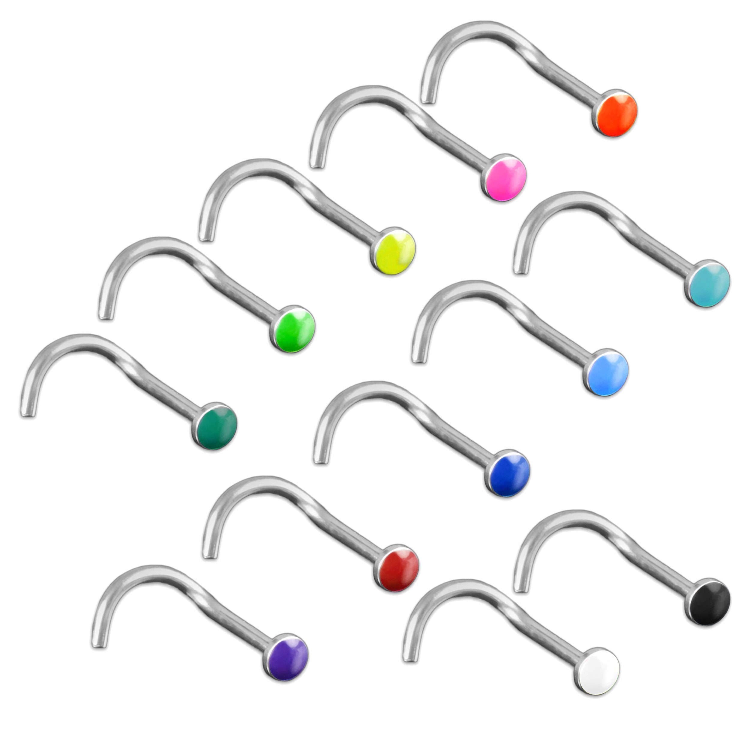 viva-adorno Nasenpiercing gebogen 0,8mm Nasenstecker Kopf günstig online kaufen