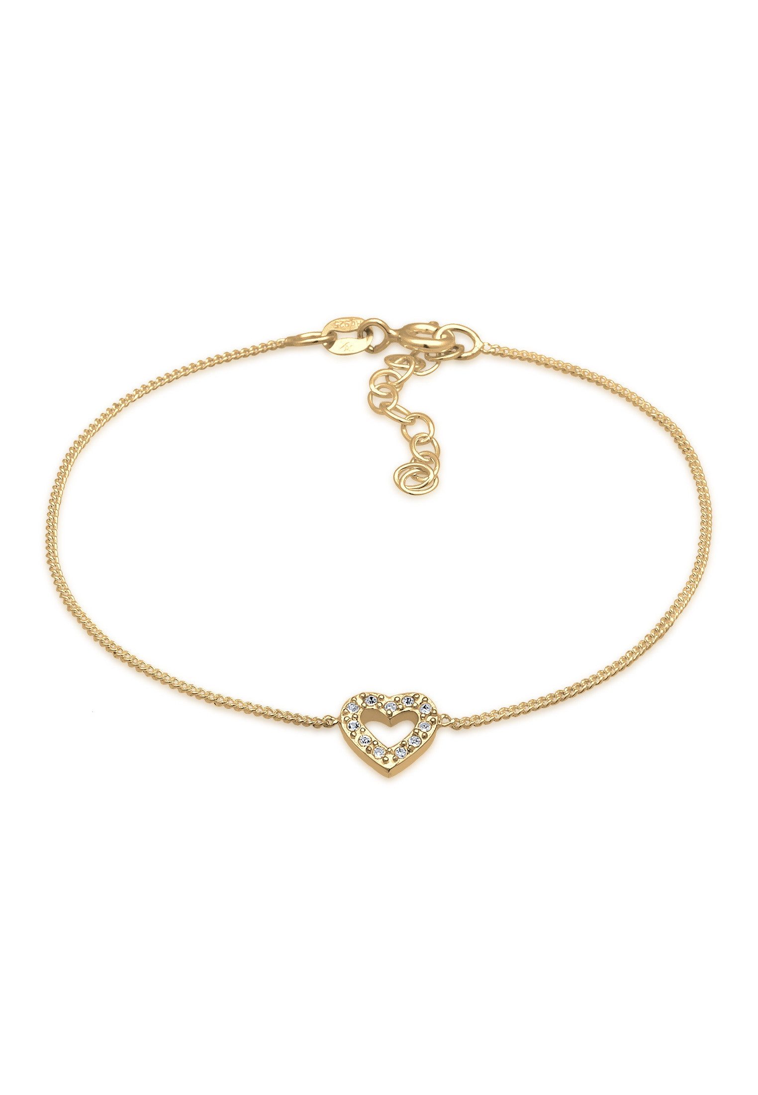 Armband Herz Romantik Weiß 925 Sterling Silber, mit Kristallen von Swarovski®