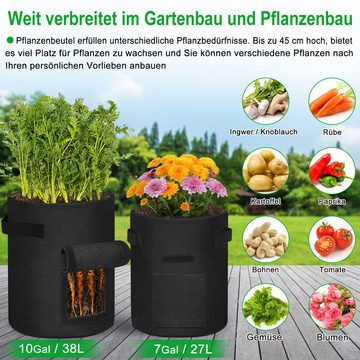 AUFUN Pflanzkübel Pflanzsack aus Vliesstoff 27/38L Tasche mit Klettverschluss (2 St), Pflanztopf Pflanzensack für Kartoffeln,Tomaten,Blumen,Pflanzen,Gemüse