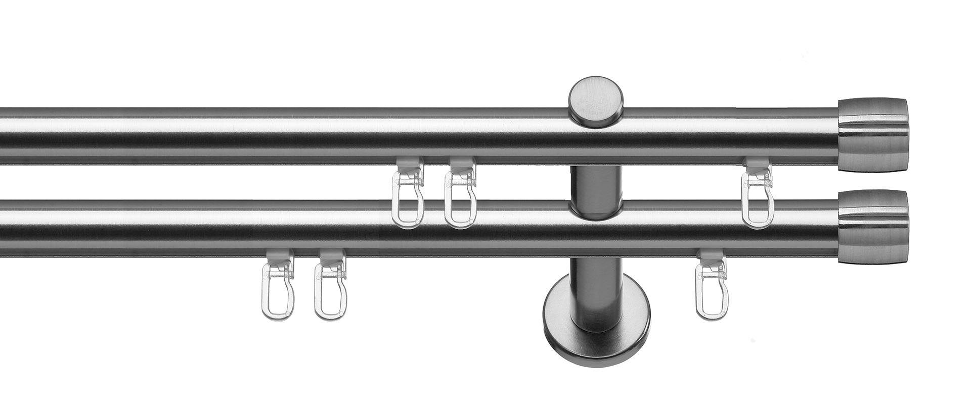 OTTO home Gardinenstange Kappe, 2-läufig und Innenlauf, Eisen, Ø 20 mm, 2-läufig, Fixmaß, verschraubt, Eisen, Innenlauf Komplett-Set inkl. Gleitern und Montagem – Bild 3 von 4