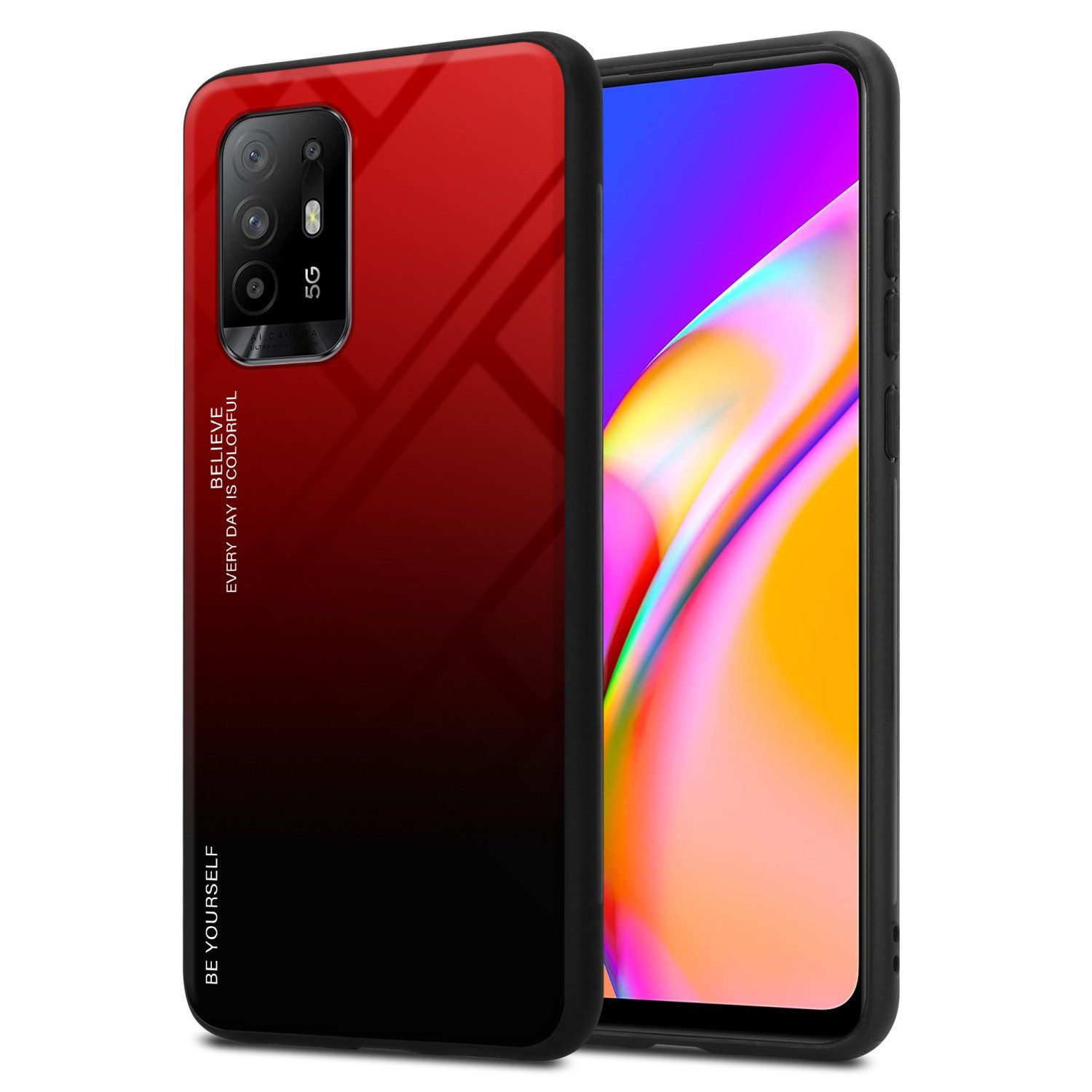 Cadorabo Handyhülle für Oppo A94 5G Hülle Oppo A94 5G, Robustes Hard Case - Handy Schutzhülle - Hülle - Back Cover Bumper
