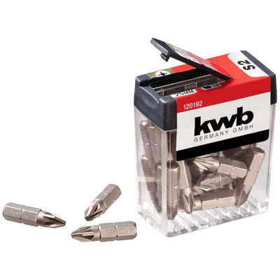 kwb Kreuzschlitz-Bit 25 x Bits PZ2 Spender-Box (25 mm, C 6.3, ISO 1173