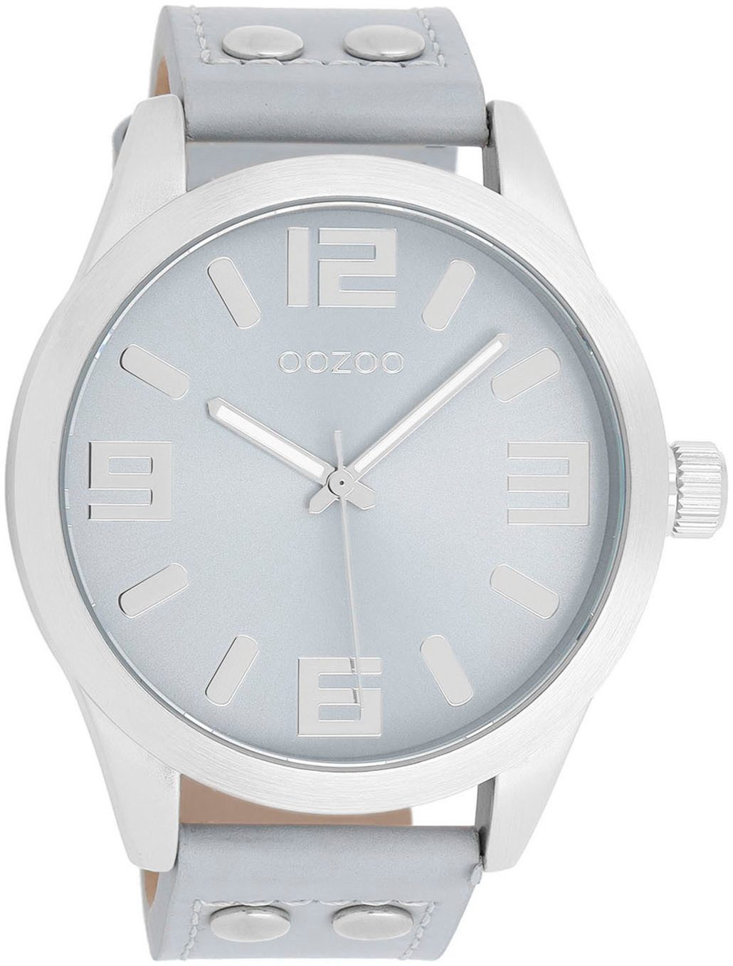 OOZOO Quarzuhr C1089, Armbanduhr, Damenuhr, Herrenuhr, Lederarmband, Ø 46mm