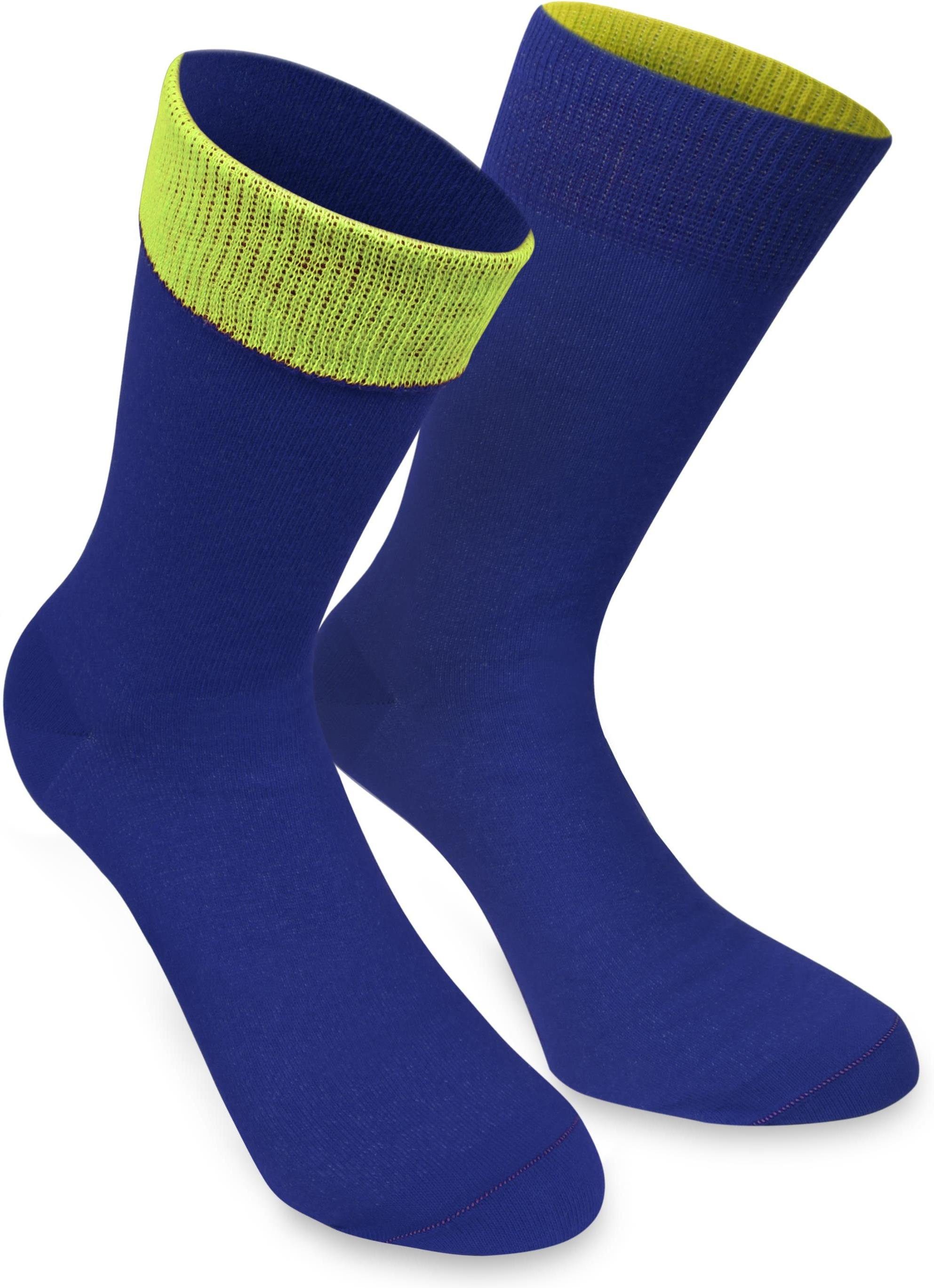 Wäsche/Bademode Socken normani Basicsocken 1 Paar Socken Bi-Color (1 Paar) farbig abgesetzter Bund