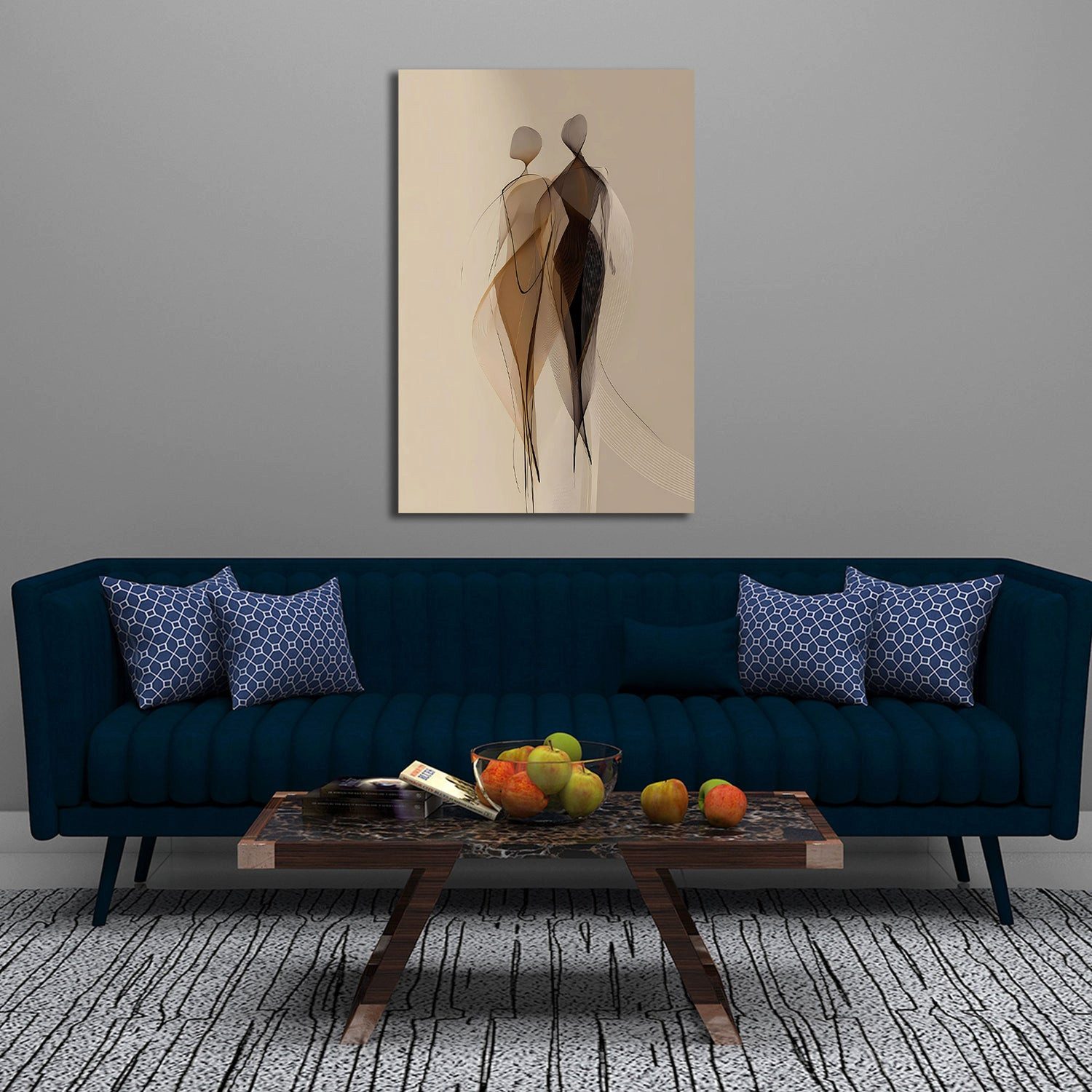 Artedinoi Leinwandbild Minimalistische Figuren Silhouetten Wandbild Leinwandbild Kunstdruck X, Figuren-Silhouetten, minimalistisch