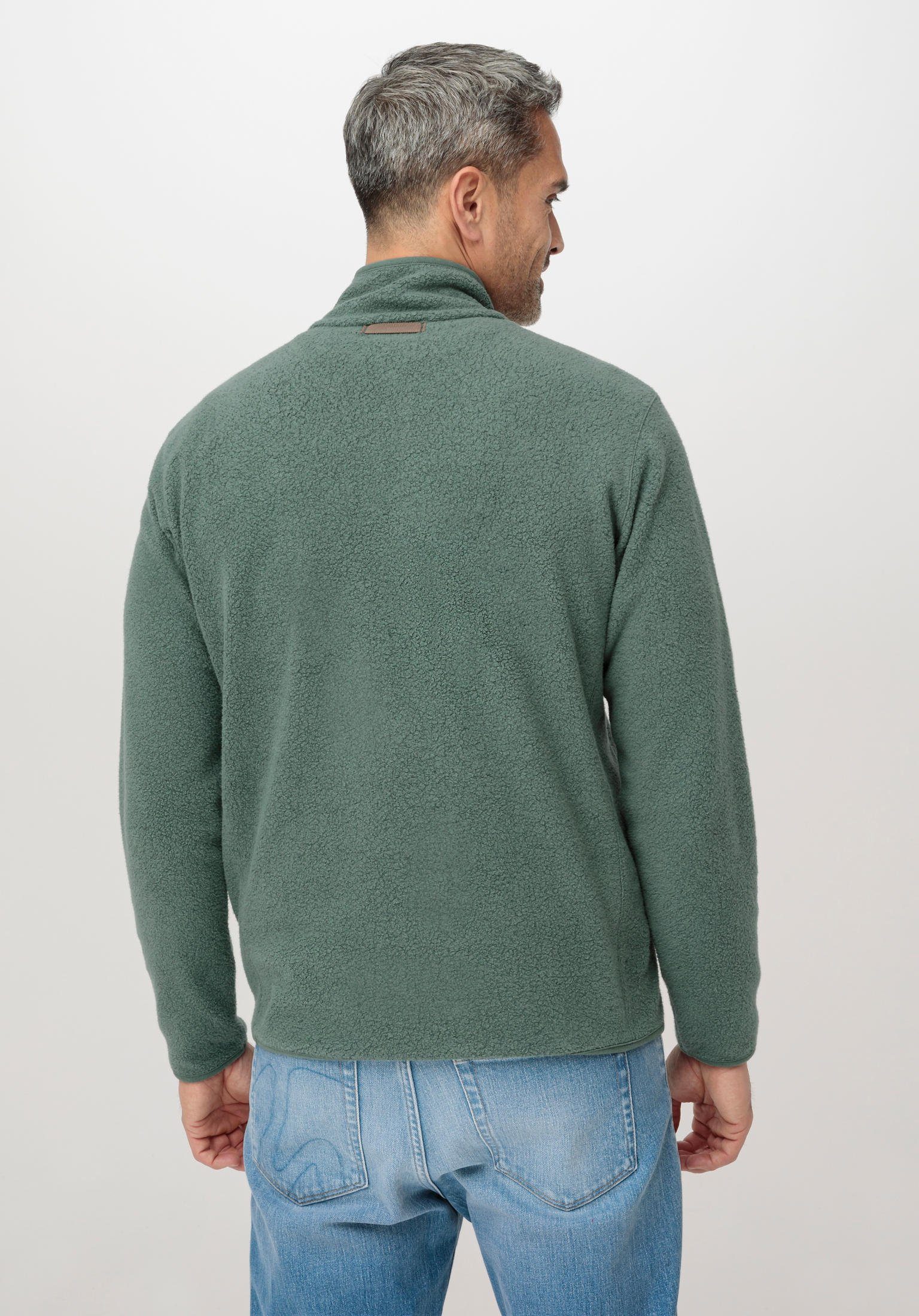 Bio-Baumwolle (1-tlg) Sweatshirt Hessnatur aus reiner BetterRecycling blautanne
