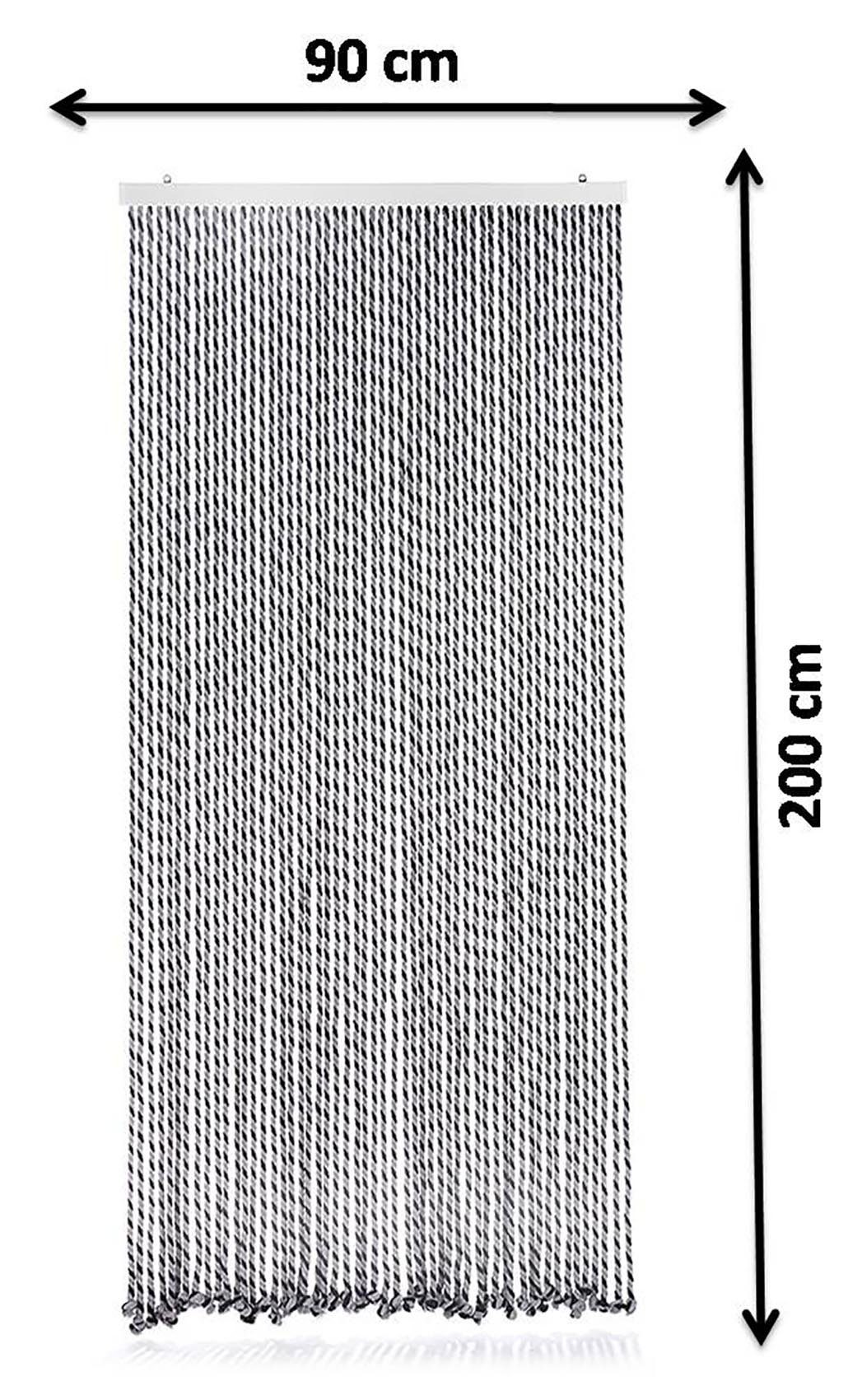 Kobolo Türvorhang Seilvorhang BLACK/GREY 90x185, Ösen günstig online kaufen