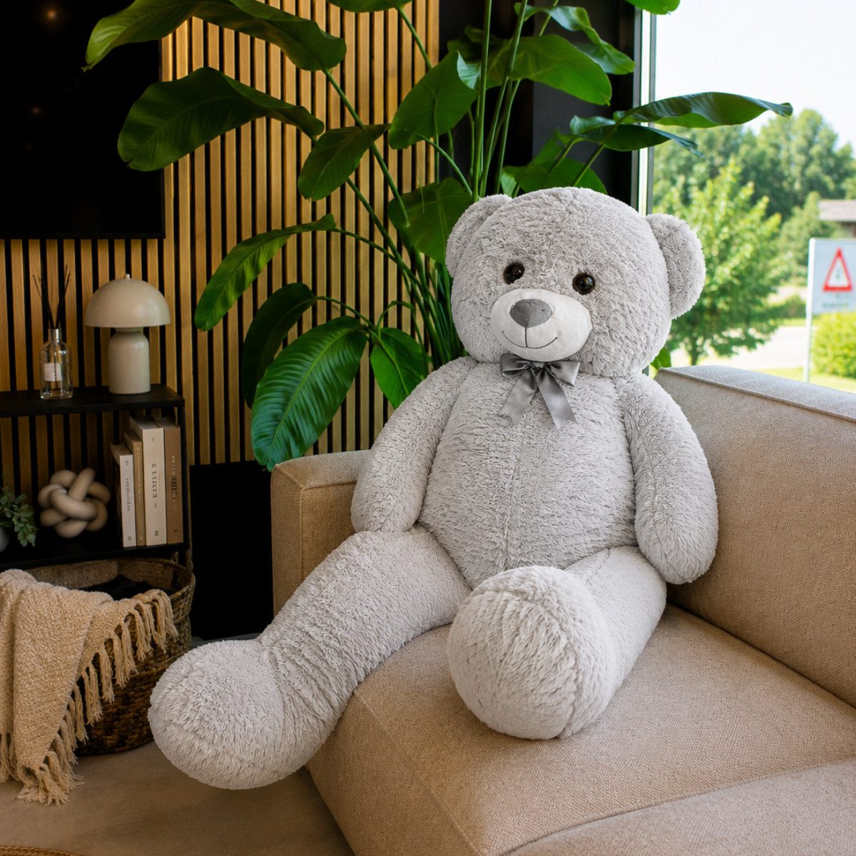 COFI 1453 Kuscheltier XXL Teddybär 150 cm großer Plüschbär mit Schleife (1-St)