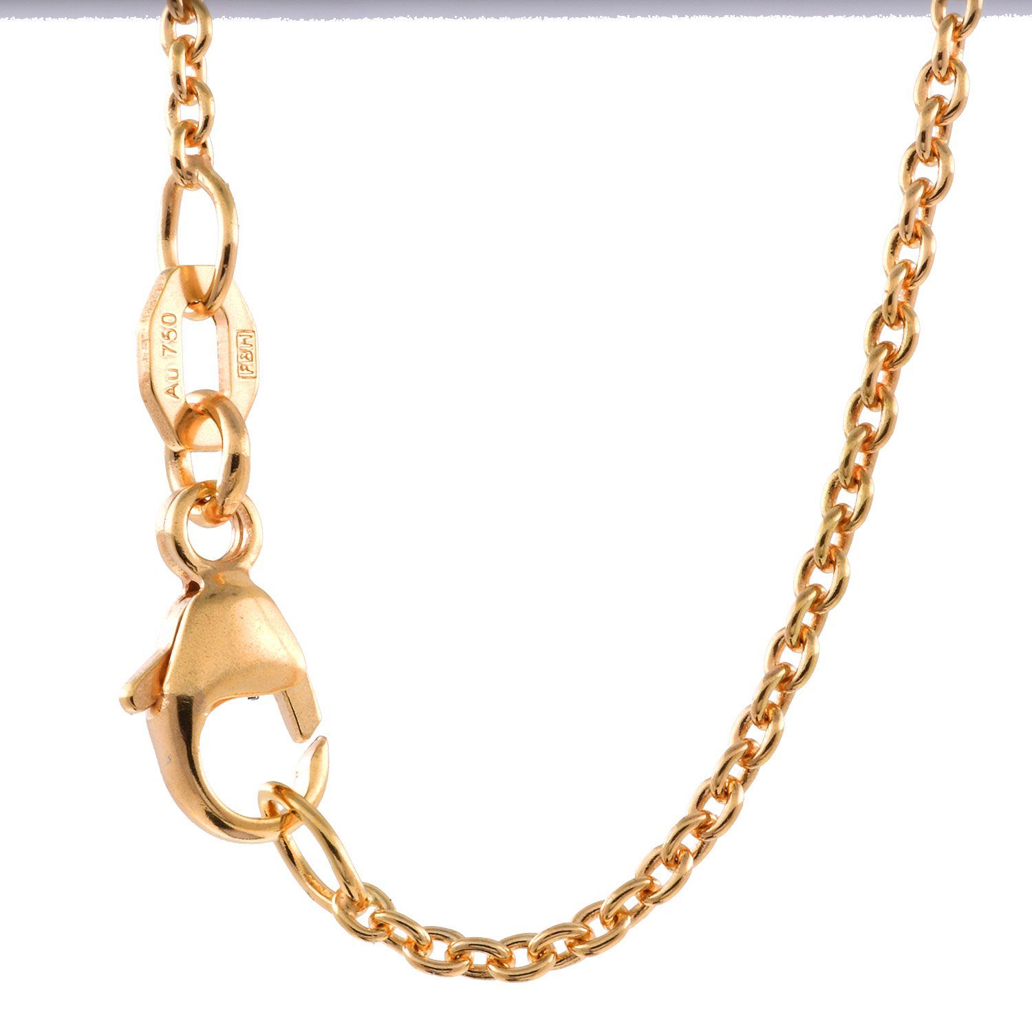 HOPLO Goldkette Goldkette Ankerkette Länge 60cm - Breite 1,5mm - 750-18 Karat Gold, Made in Germany