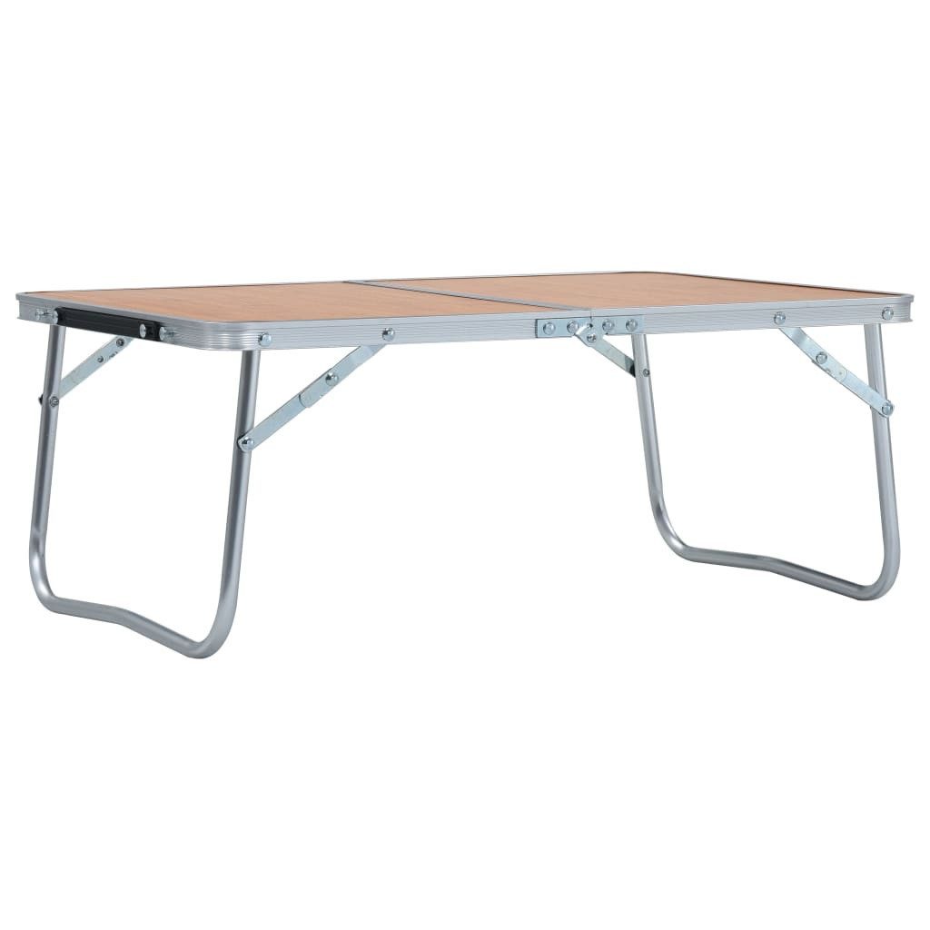 vidaXL Campingstuhl Klappbarer Campingtisch Braun Aluminium günstig online kaufen