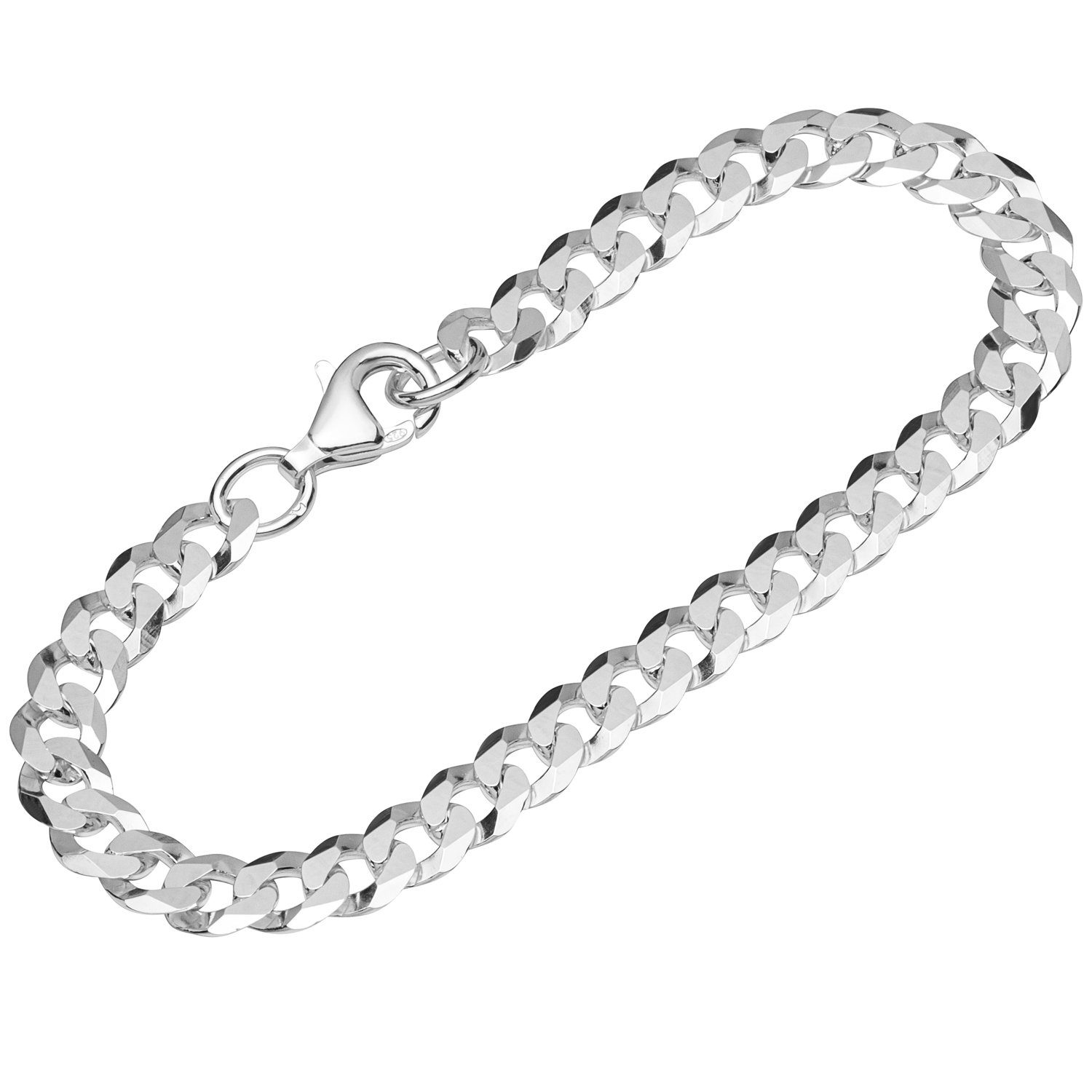 NKlaus Silberarmband Armband 925 Sterling Silber 19cm Panzerkette flach (1 Stück), Made in Germany