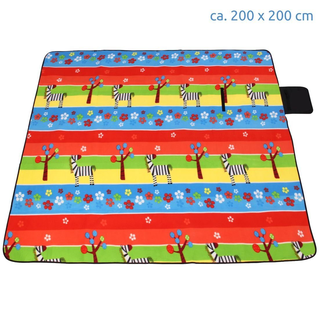 Picknickdecke yourGEAR Kids XL Picknickdecke 200x200 Camping Fleece Decke wasserdichte & isolierte Stranddecke, yourGEAR