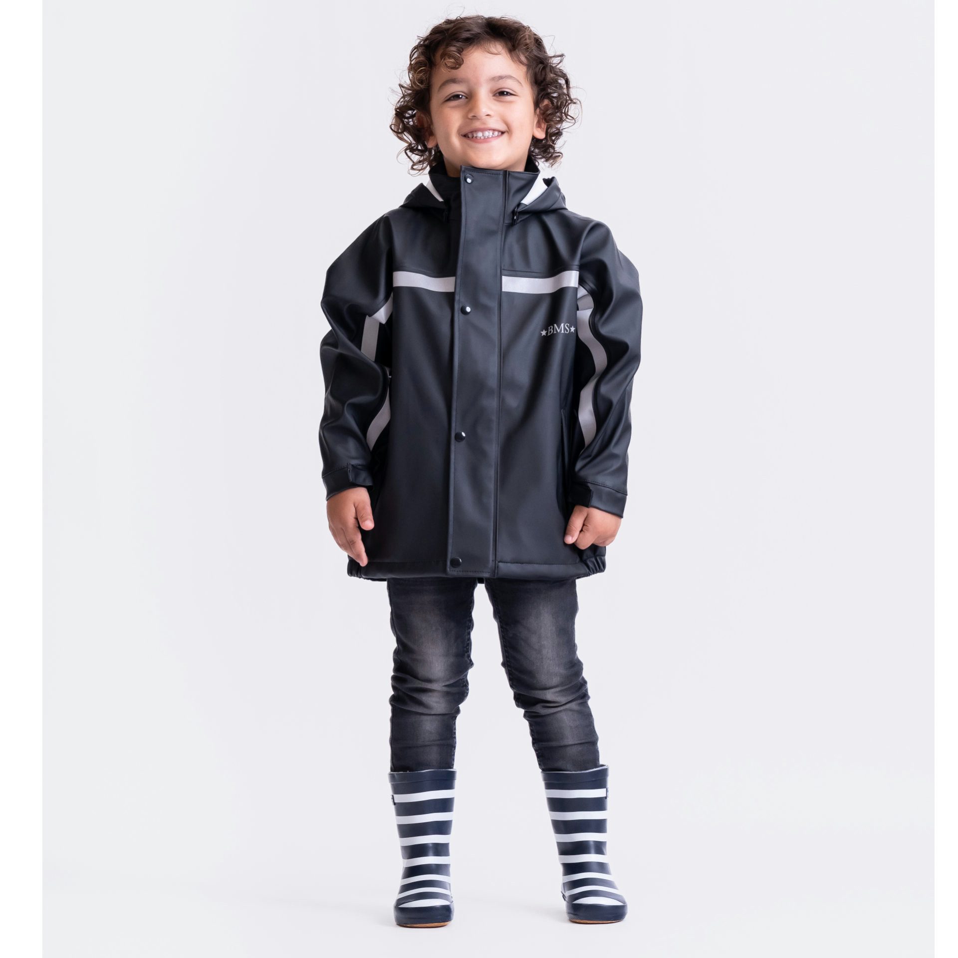 BMS Regen- und Matschjacke BMS Regenjacke für Kinder 100% wasserdicht mit Kapuze